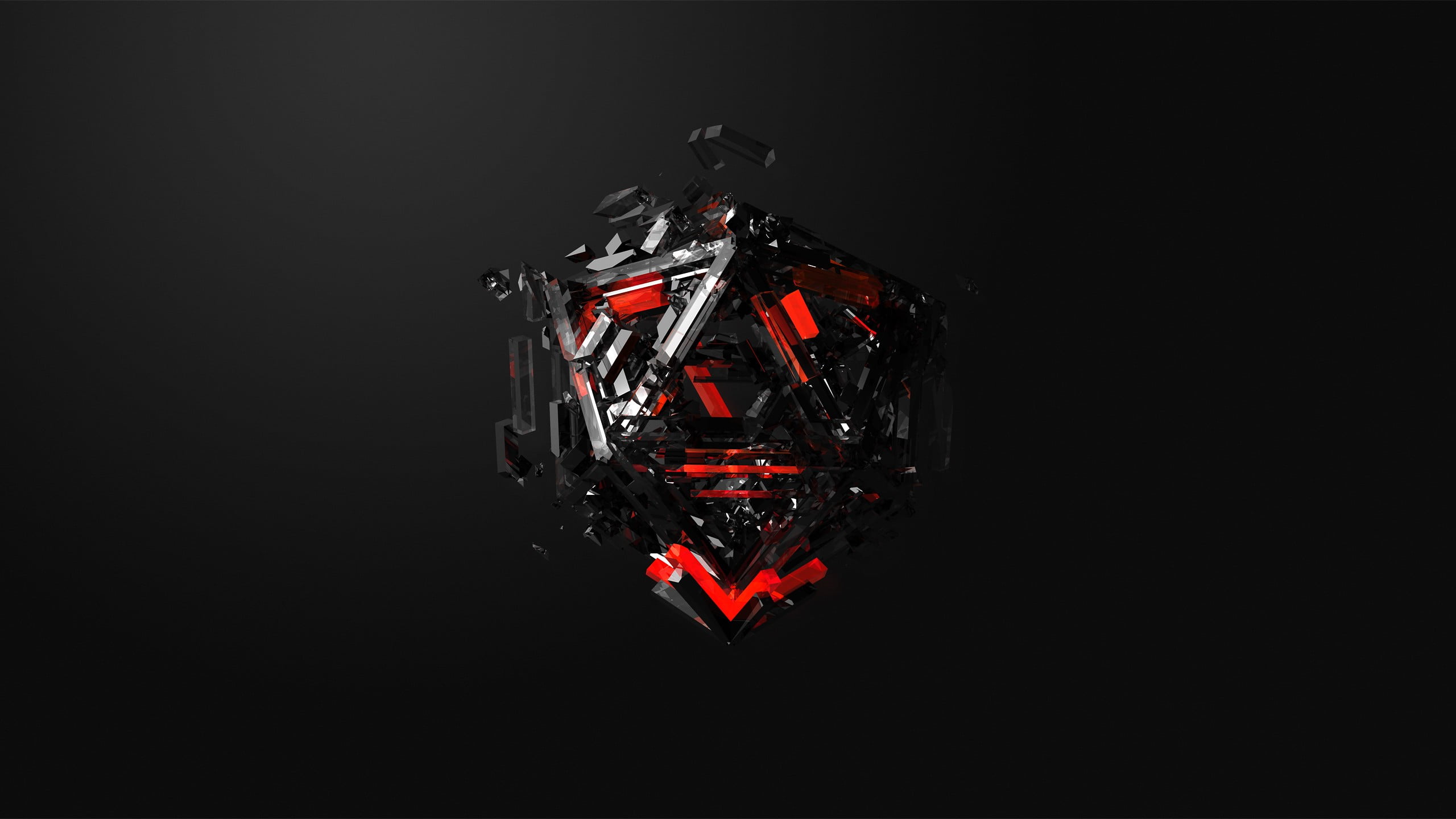 black and red graphic illustration digital art CGI render 2k