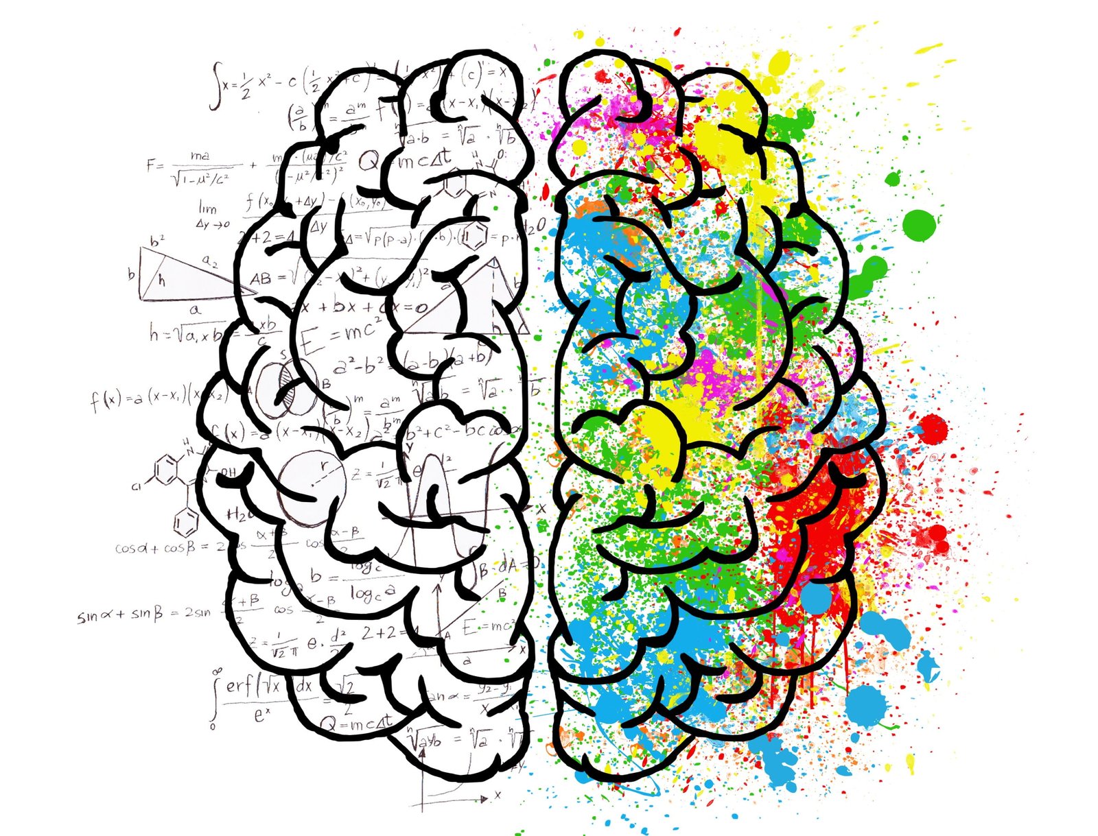 multicolored brain illustration mind psychology idea hearts 2k