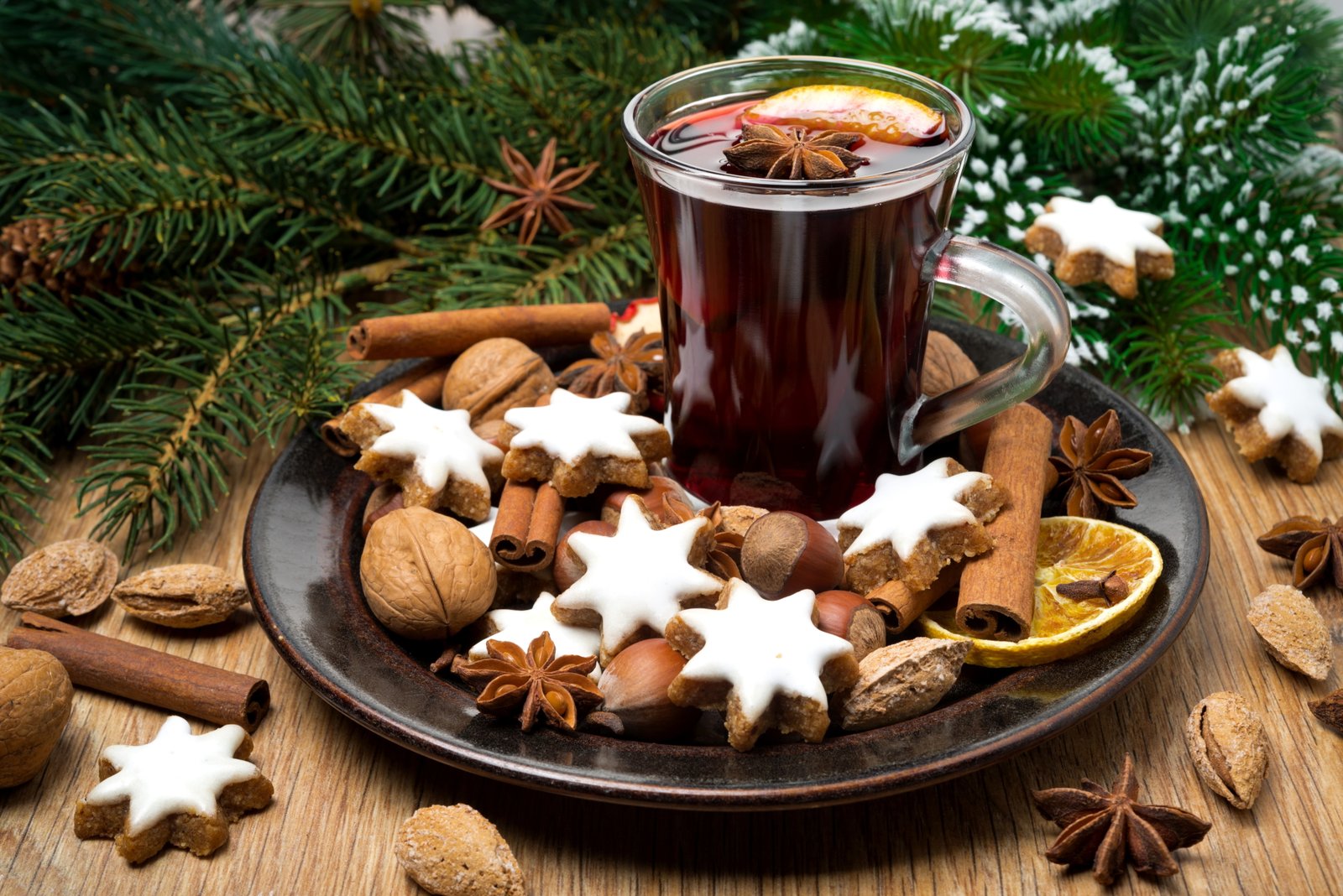assorted nuts winter branches lights wine lemon spruce 2k 4k 5k