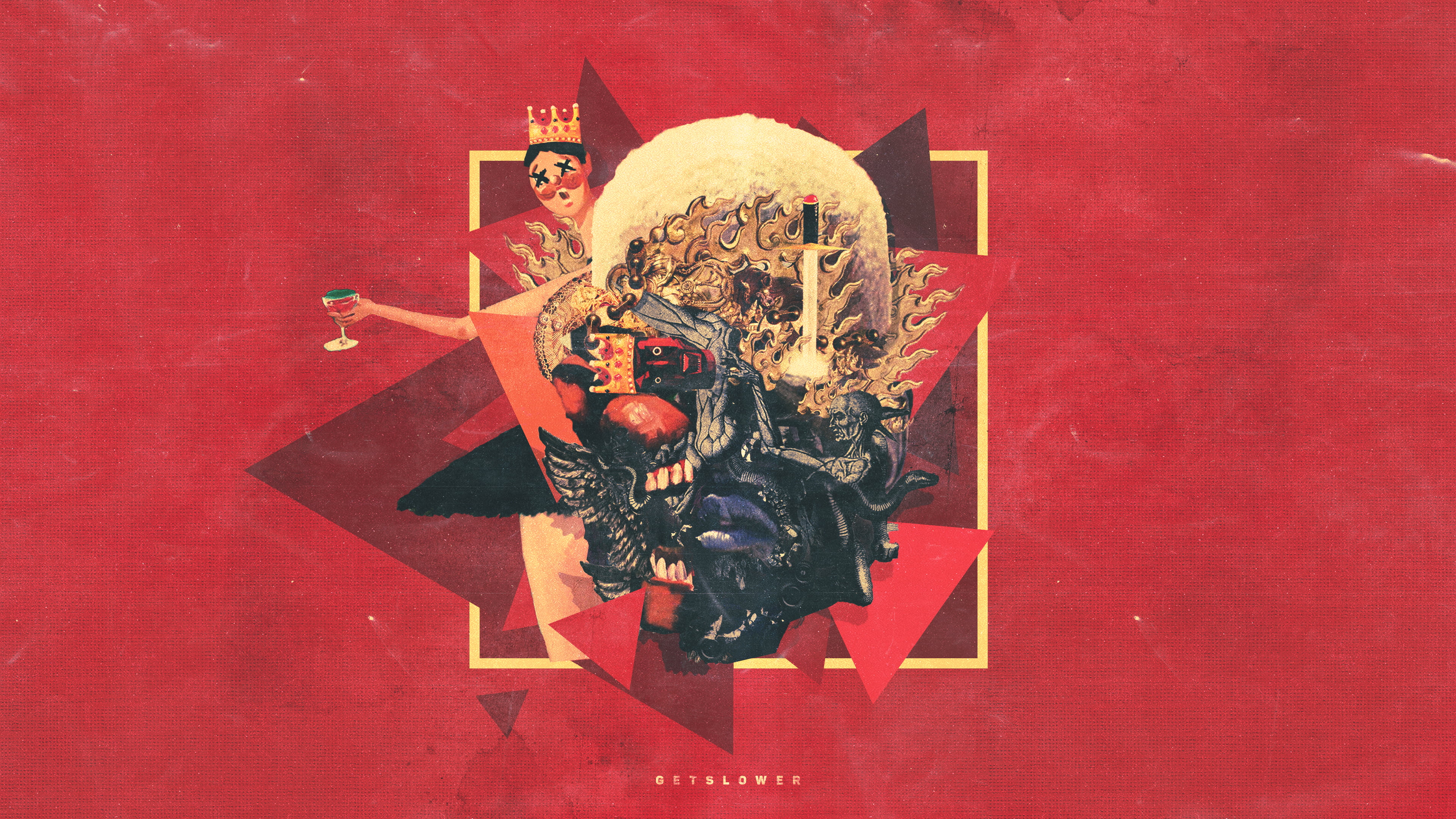 black red and white abstract art cover My Beautiful Dark Twisted Fantasy 2k