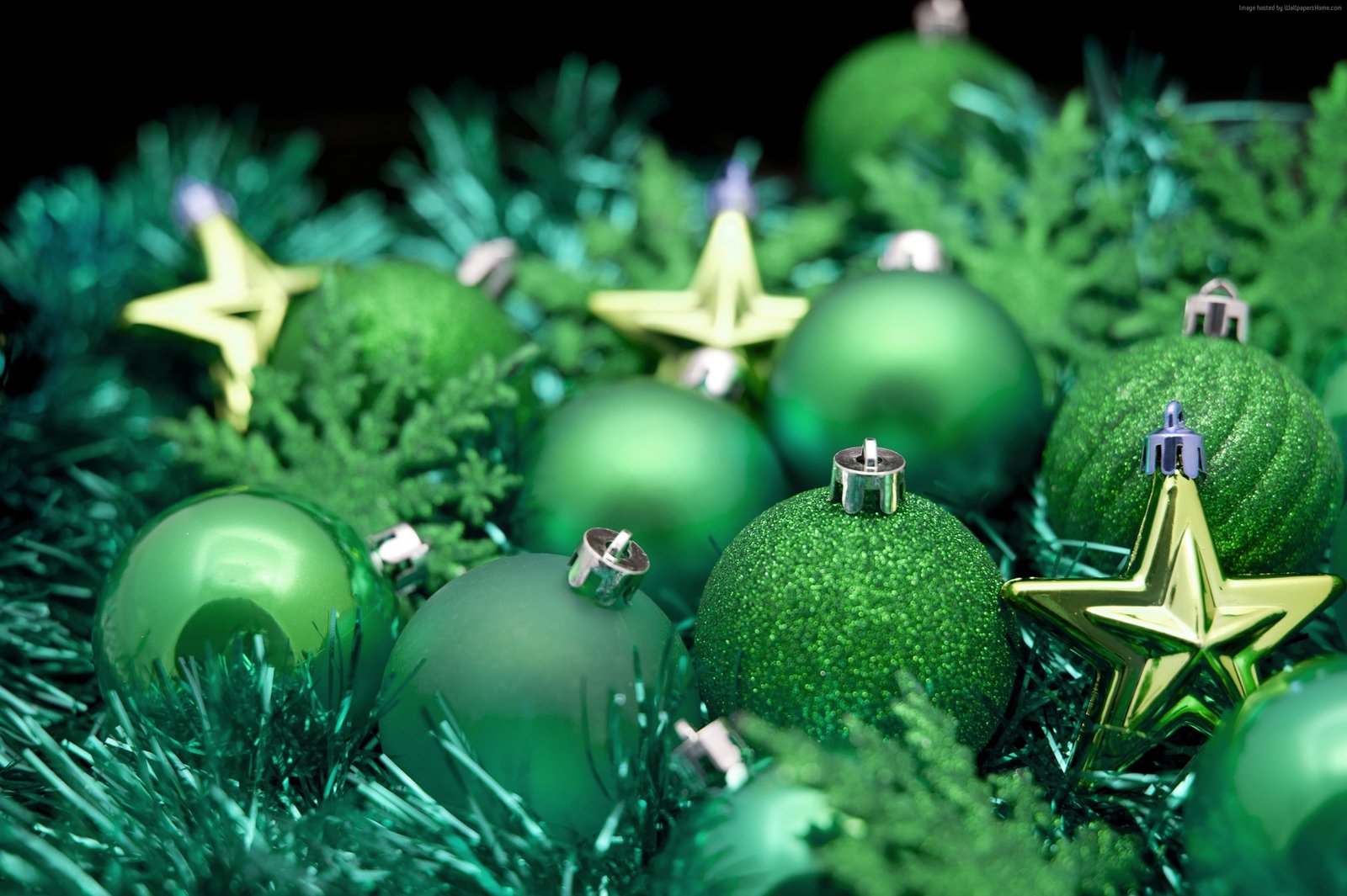 green star decorations Christmas balls New year 2k