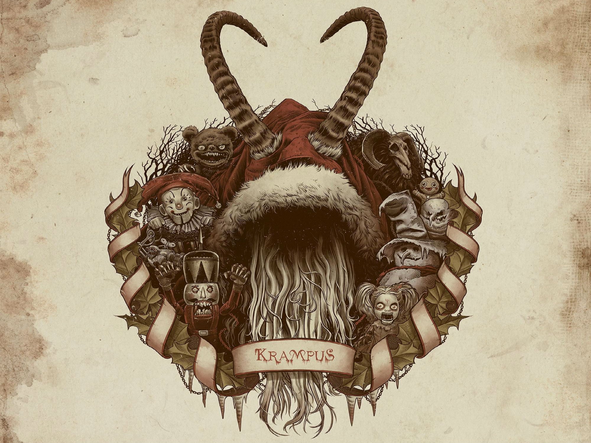 christmas Dark demon Evil horror Krampus monster occult 2k