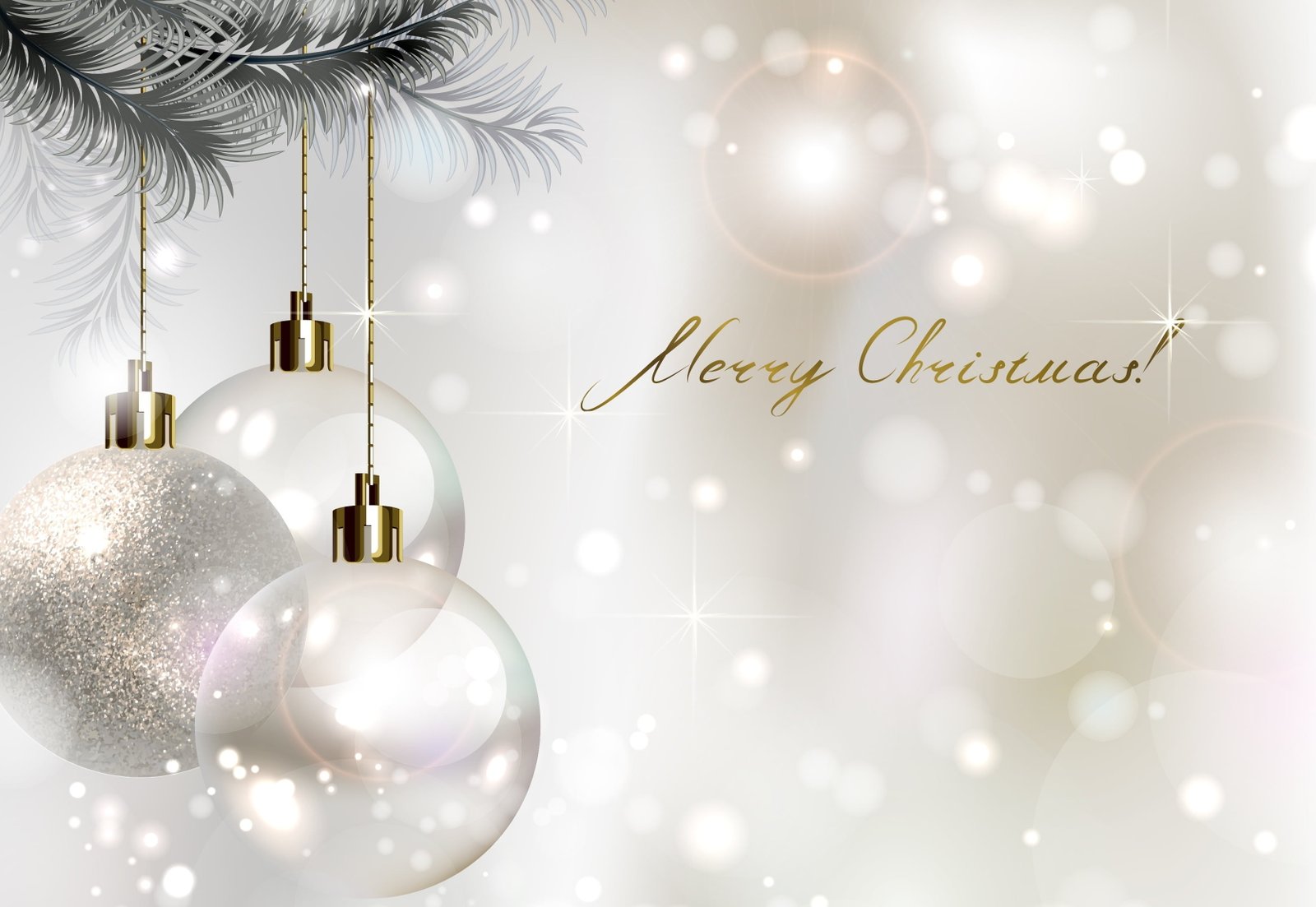 gray and white baubles with Merry Christmas text overlay balls 2k