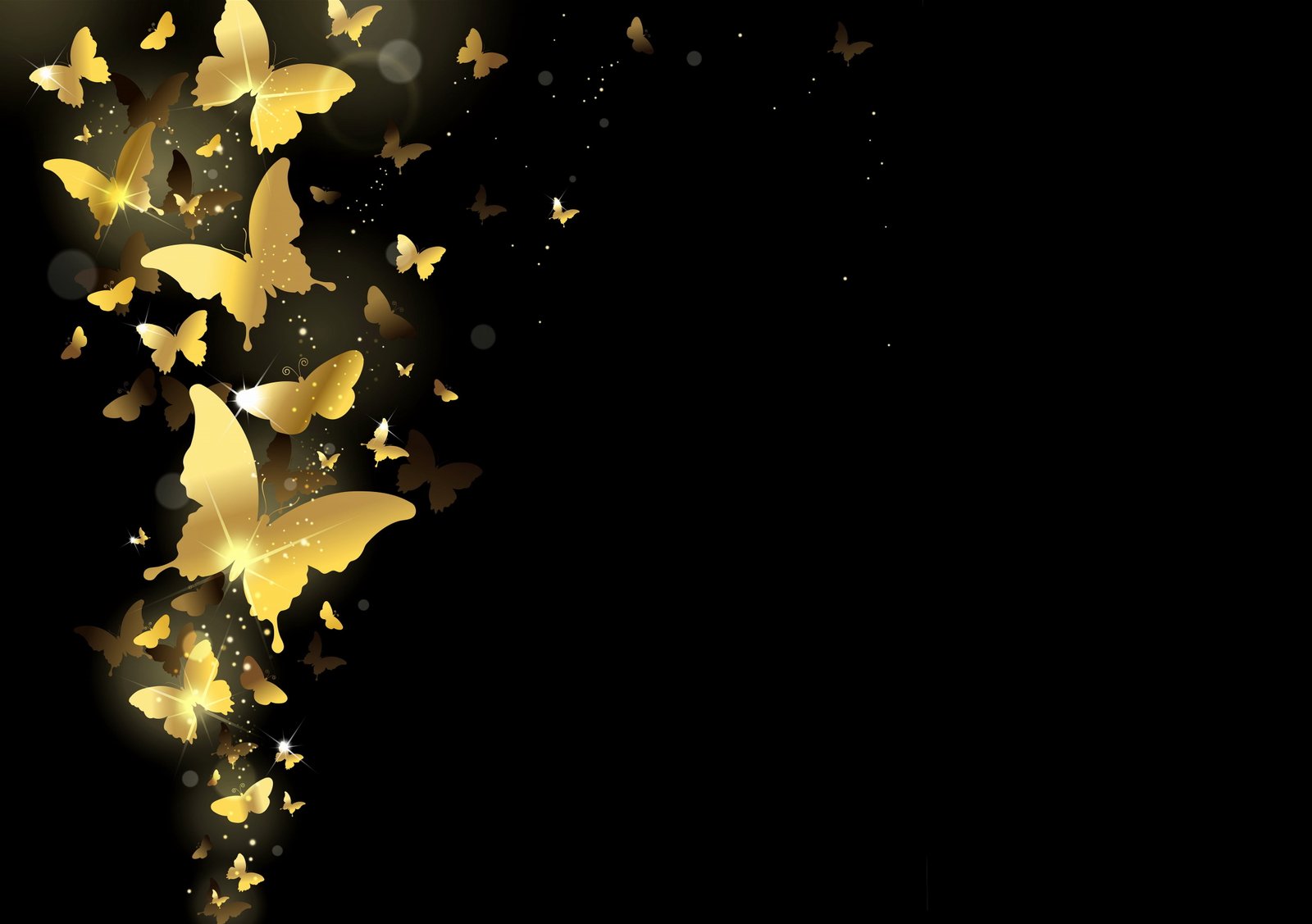 gold color butterfly wallpaper background golden design sparkle 2k 4k