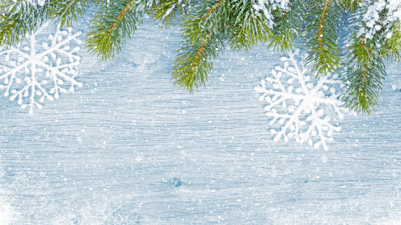 Christmas tree snow winter white snowflakes wood New Year