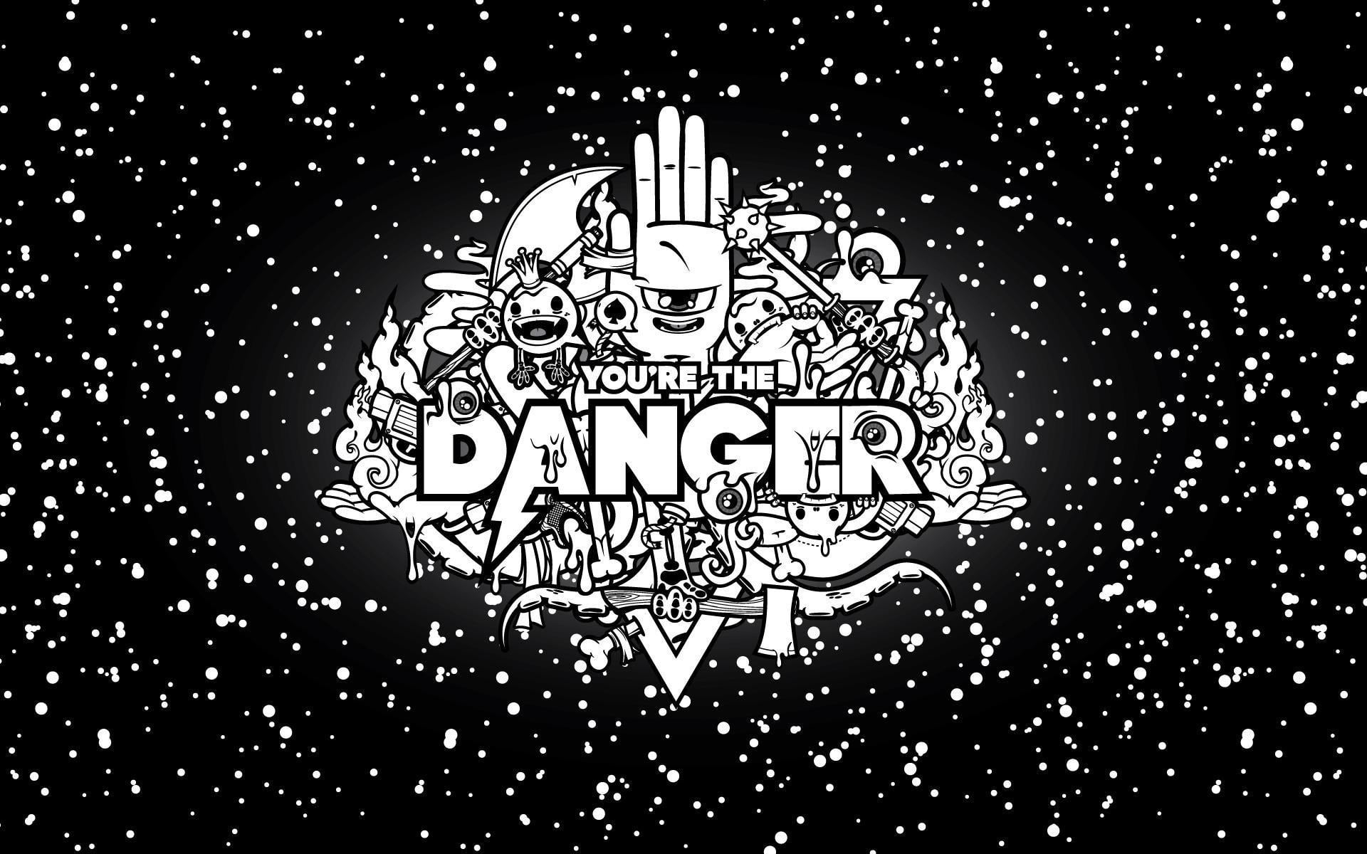 you're the danger doodle art abstraction black stars sky