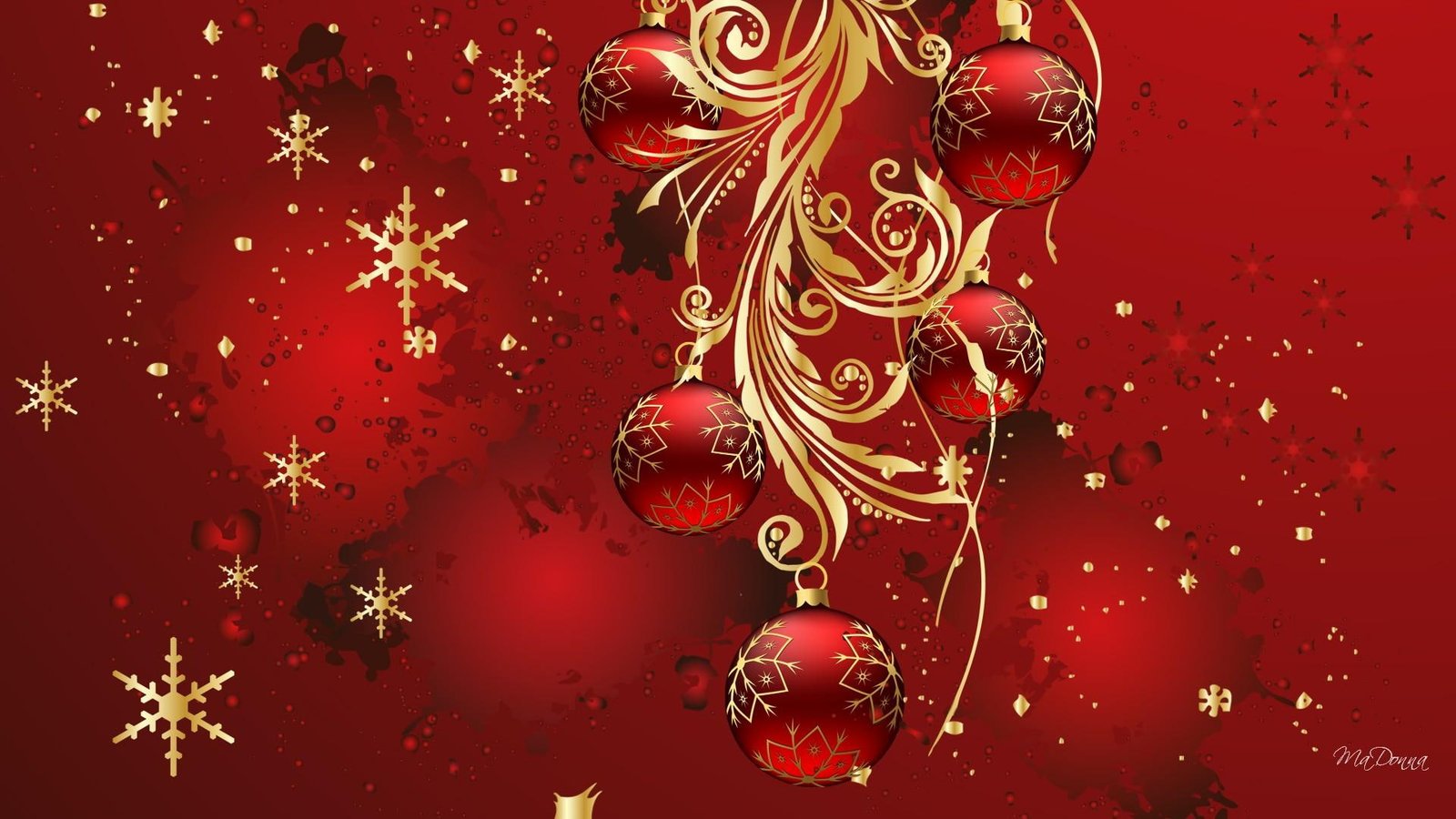 Christmas Crimson decorations glitter stars snowflakes balls