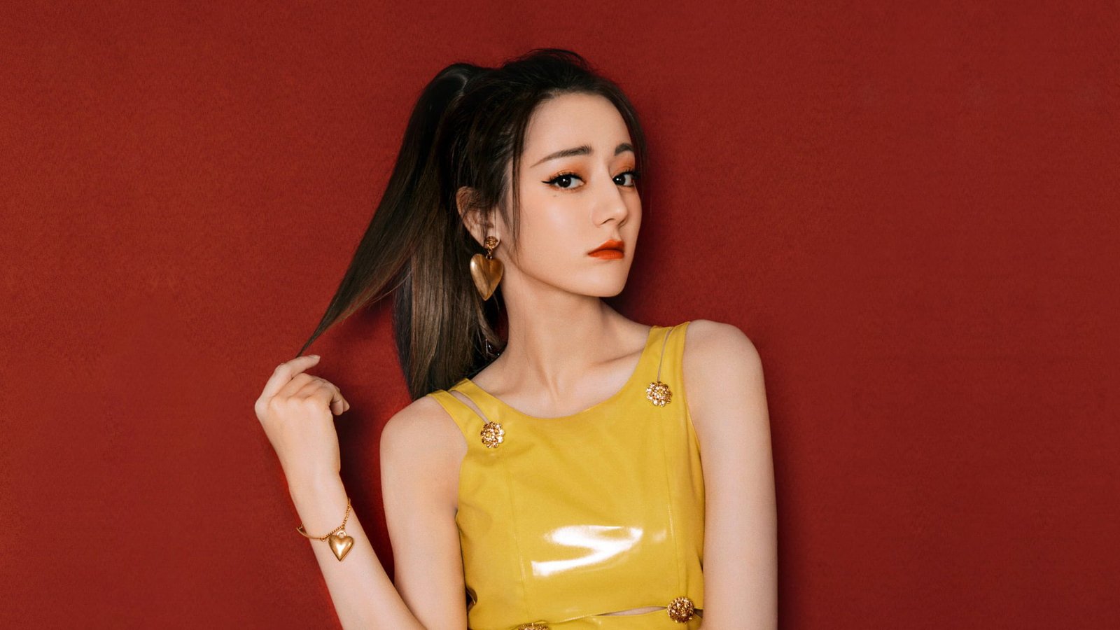 Actresses Dilraba Dilmurat Black Hair Chinese Earrings