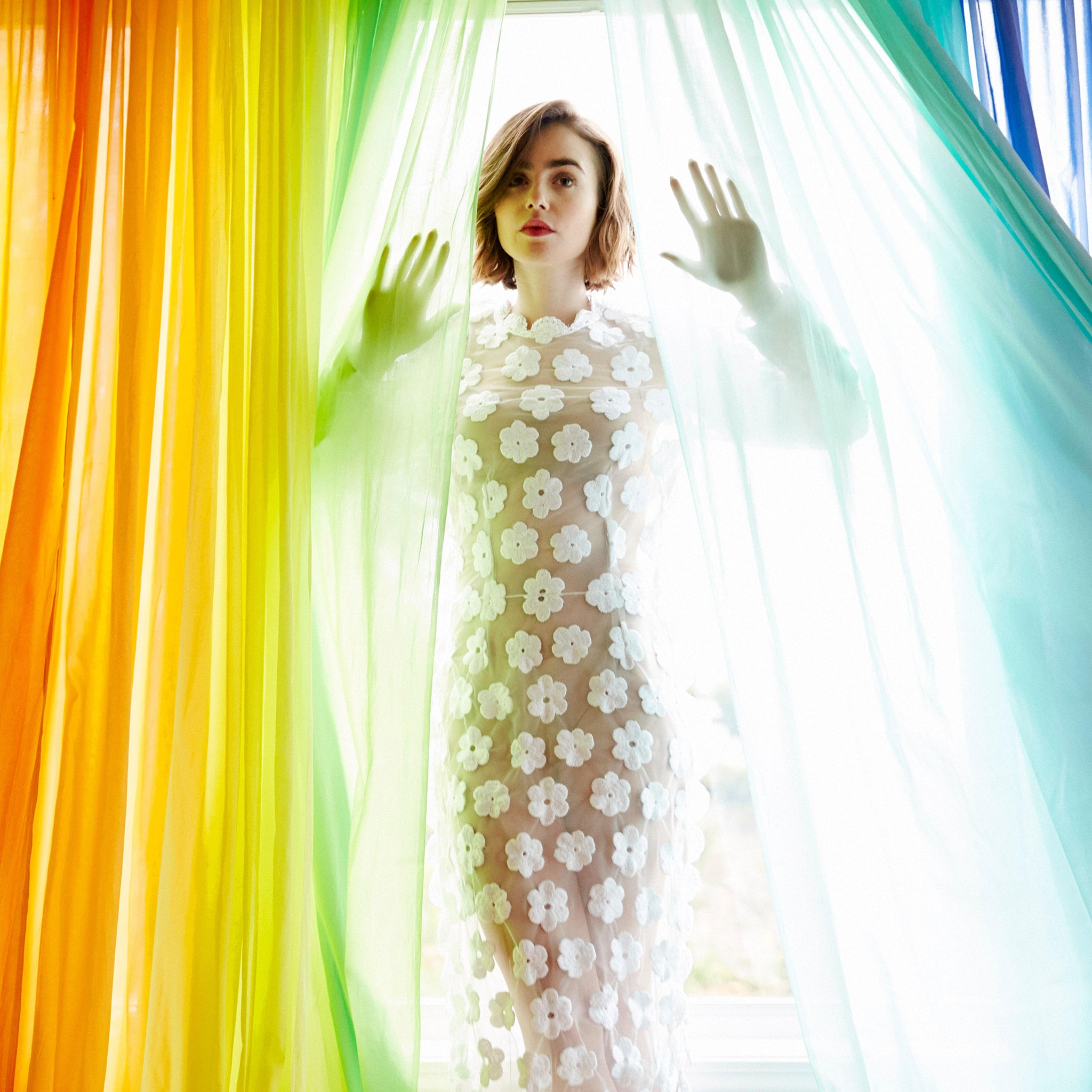 actress photoshoot Lily Collins Yahoo Style 2k