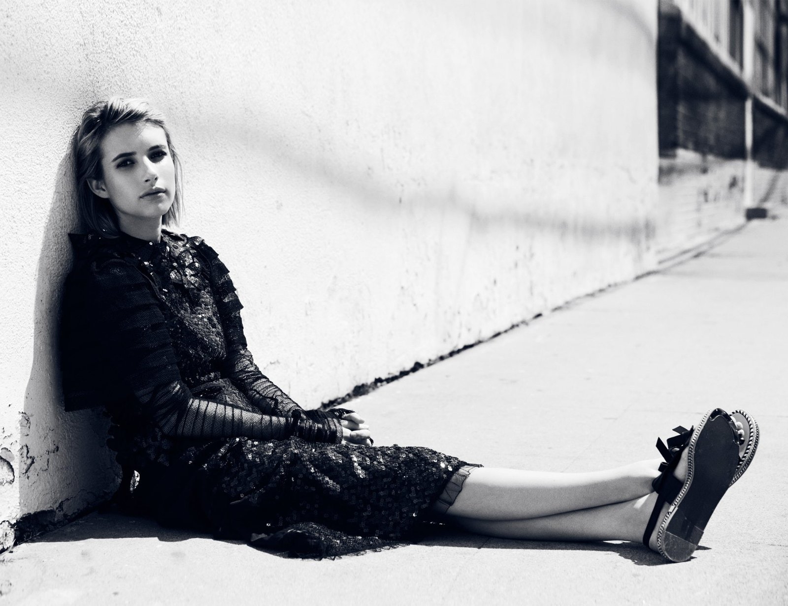 Actresses Emma Roberts American Black amp; White