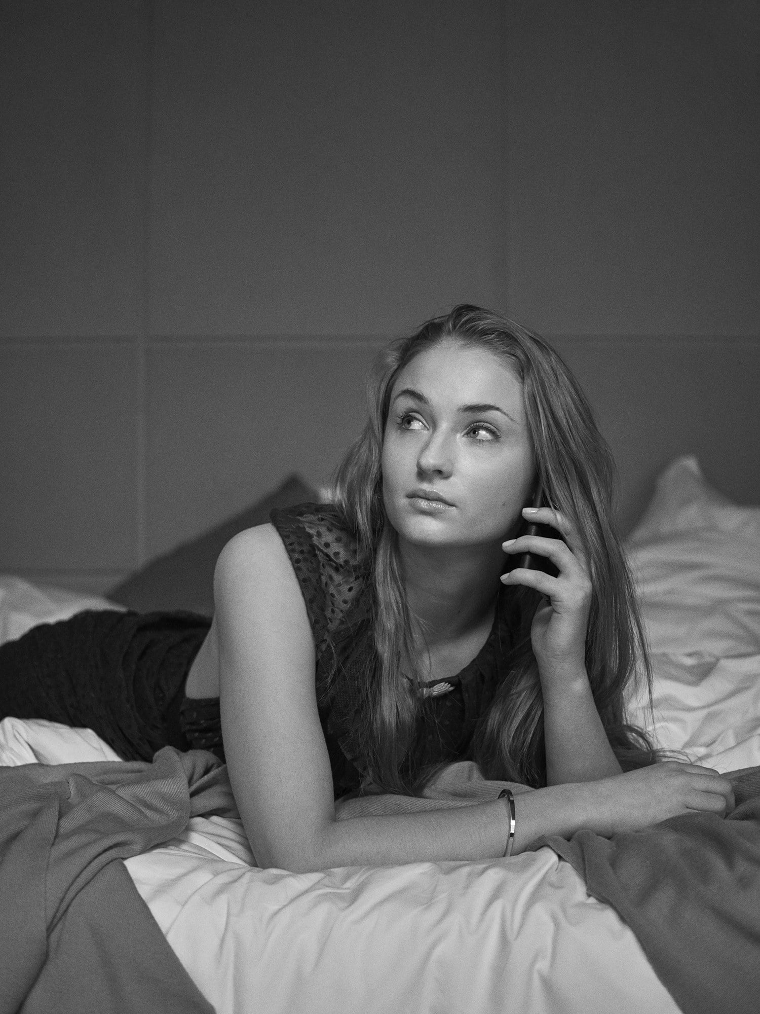 actress women Sophie Turner long hair furniture hairstyle