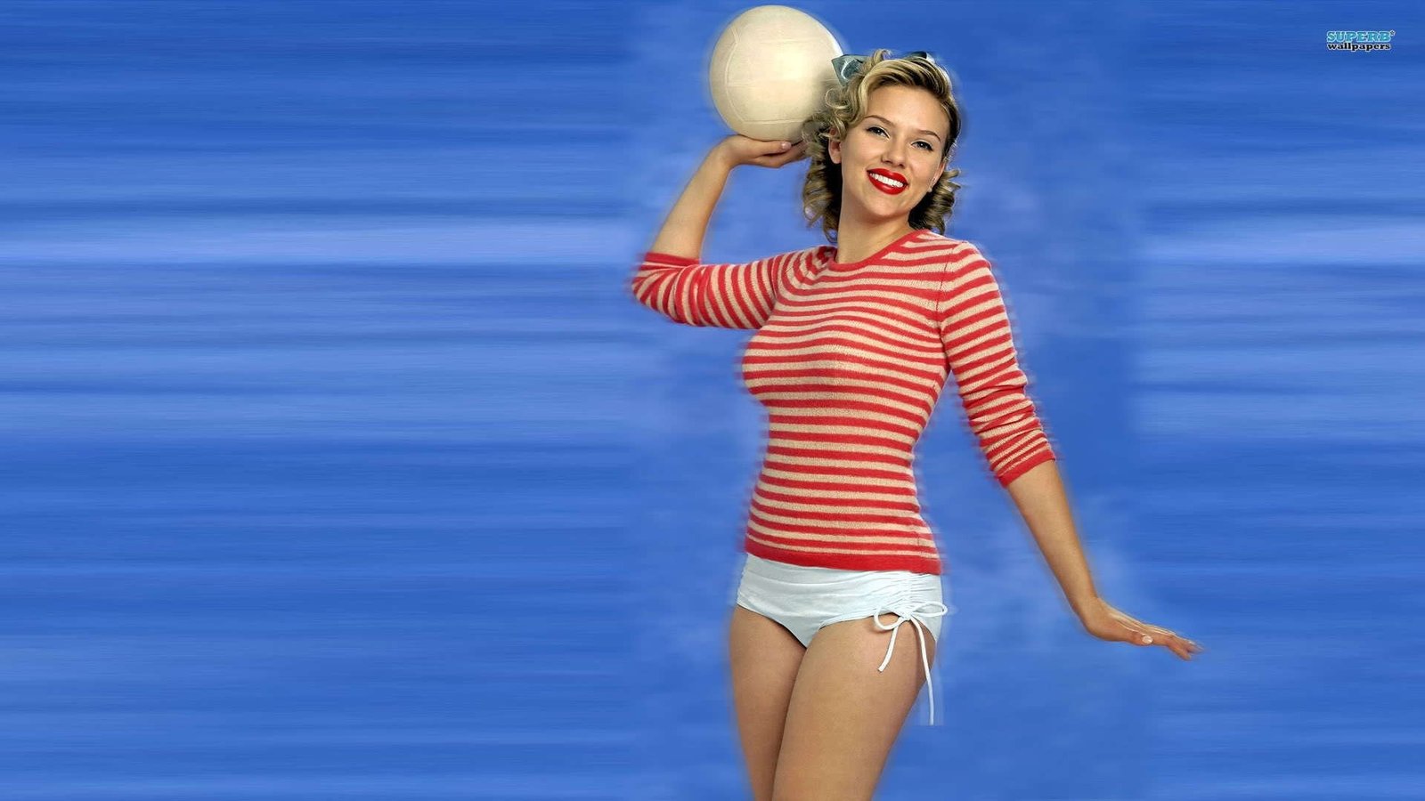Actresses Scarlett Johansson one person striped women young