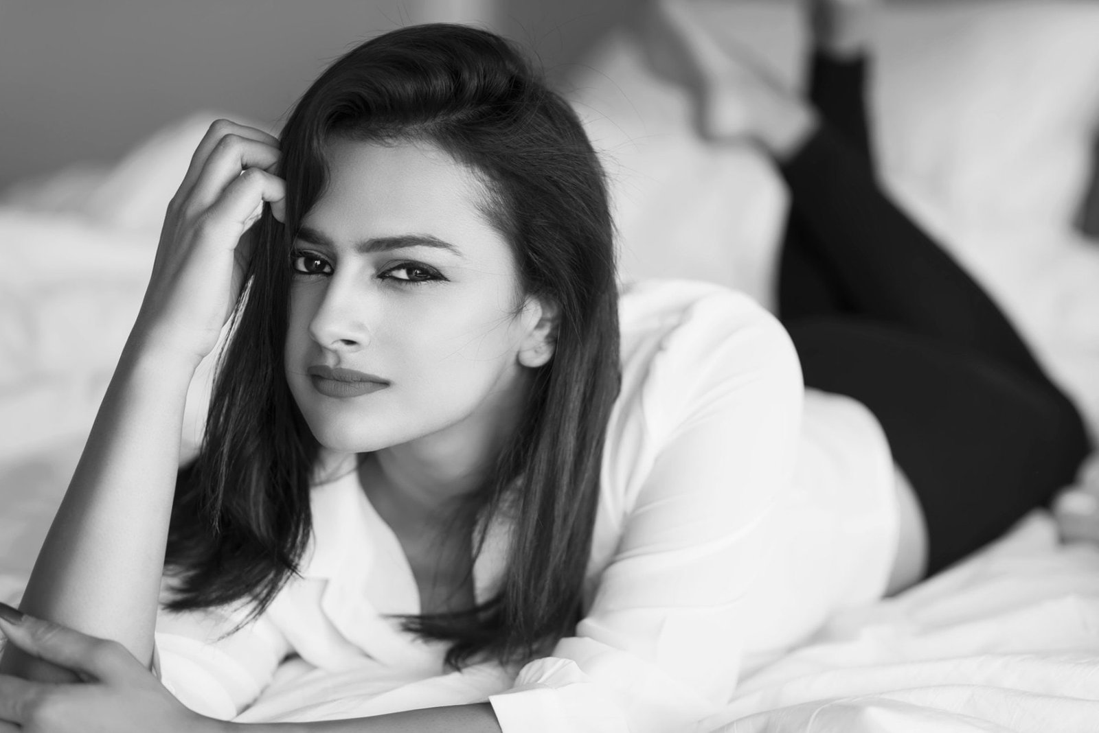 Actresses Shraddha Srinath Black amp; White Indian Long Hair