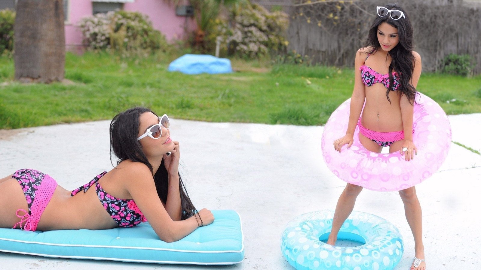 Actresses Vanessa Hudgens girls women child summer clothing