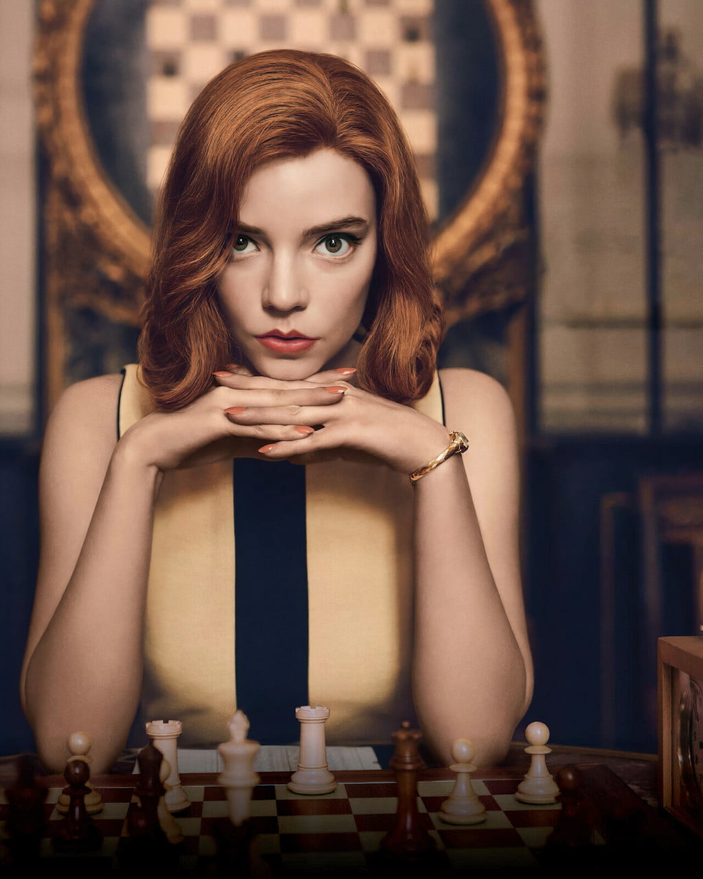 Anya Taylor Joy women actress redhead chess The Queen's Gambit