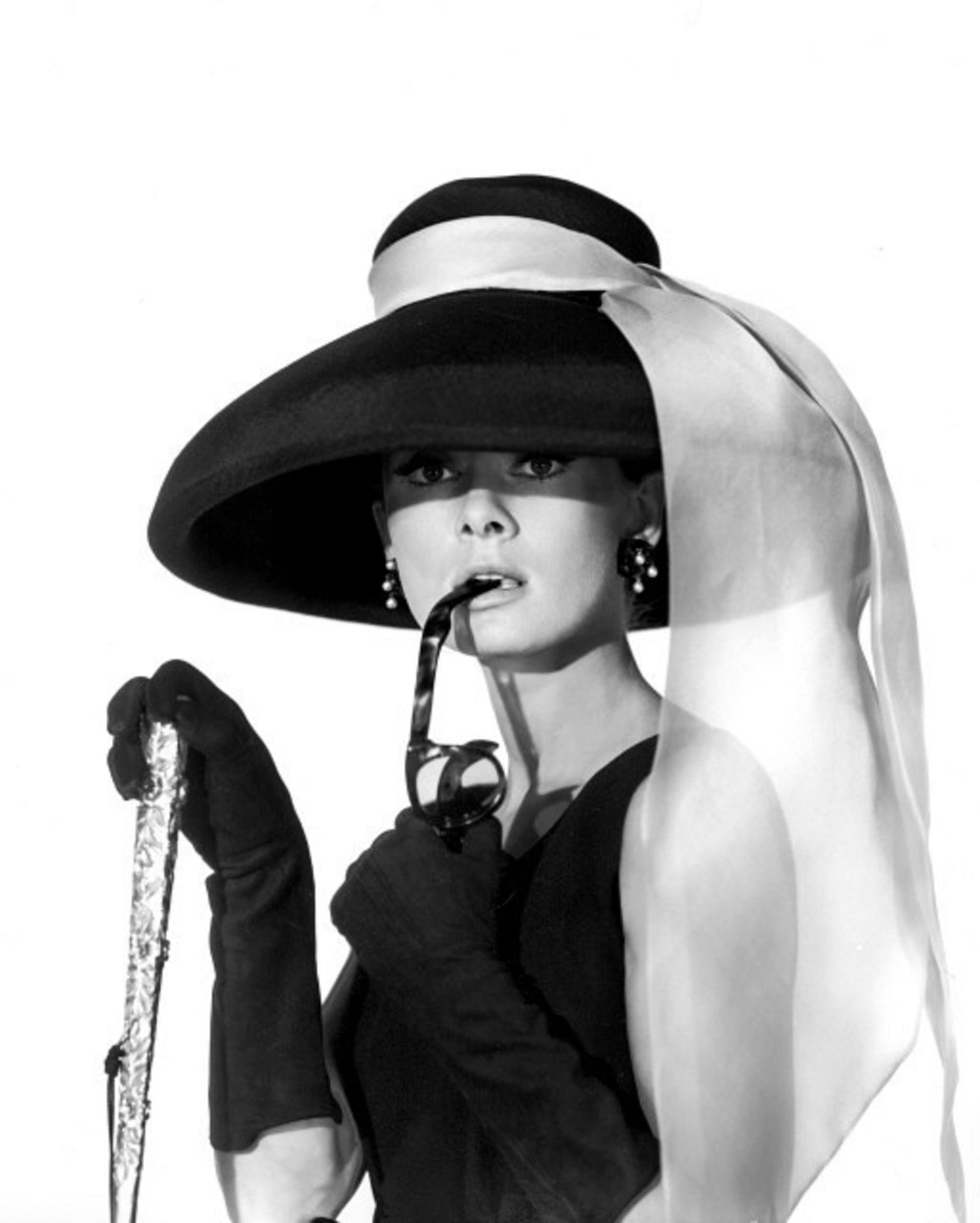 Audrey Hepburn grayscale photo actress vintage movies motion pictures