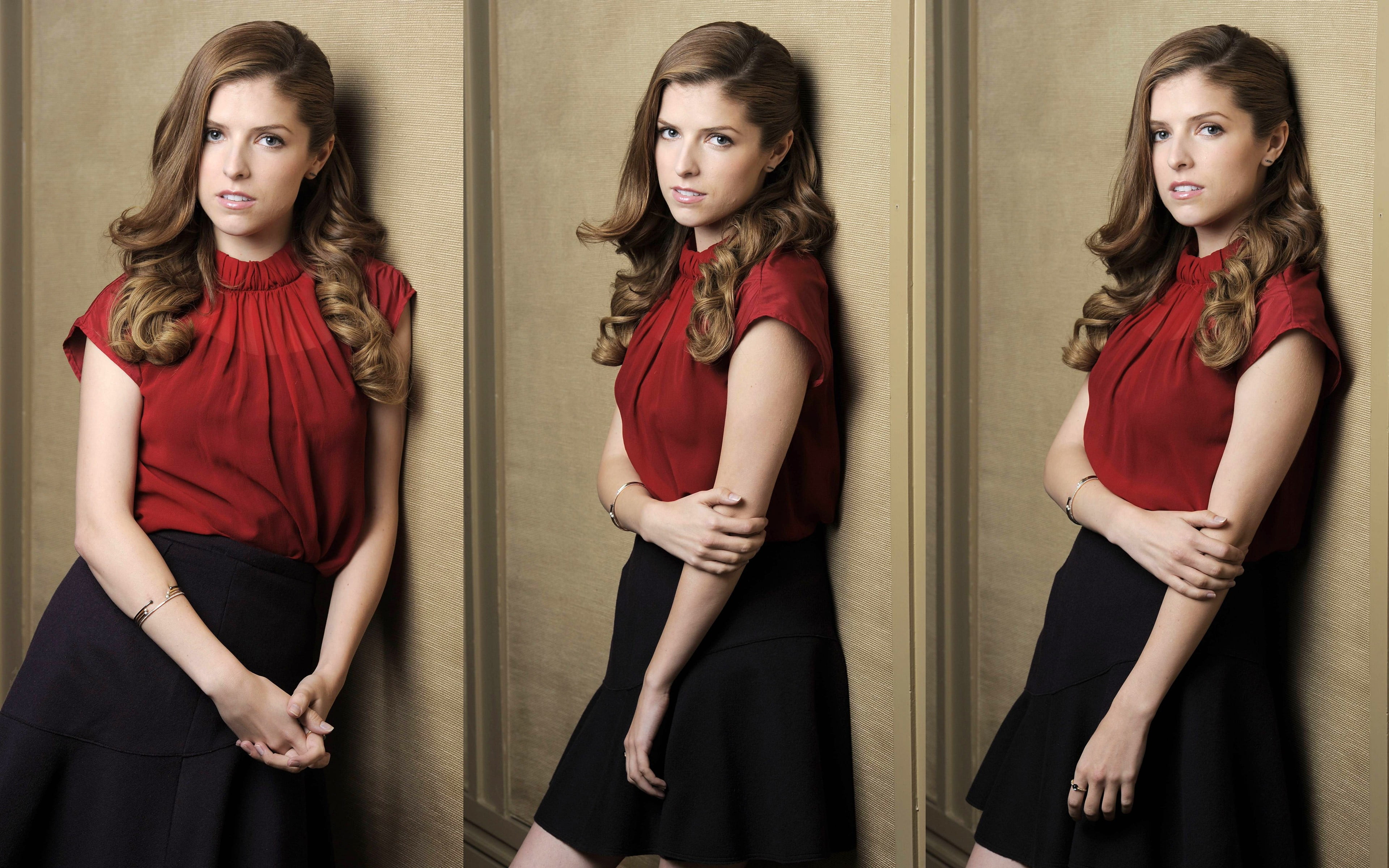 Anna Kendrick actress celebrity women auburn hair collage 2k
