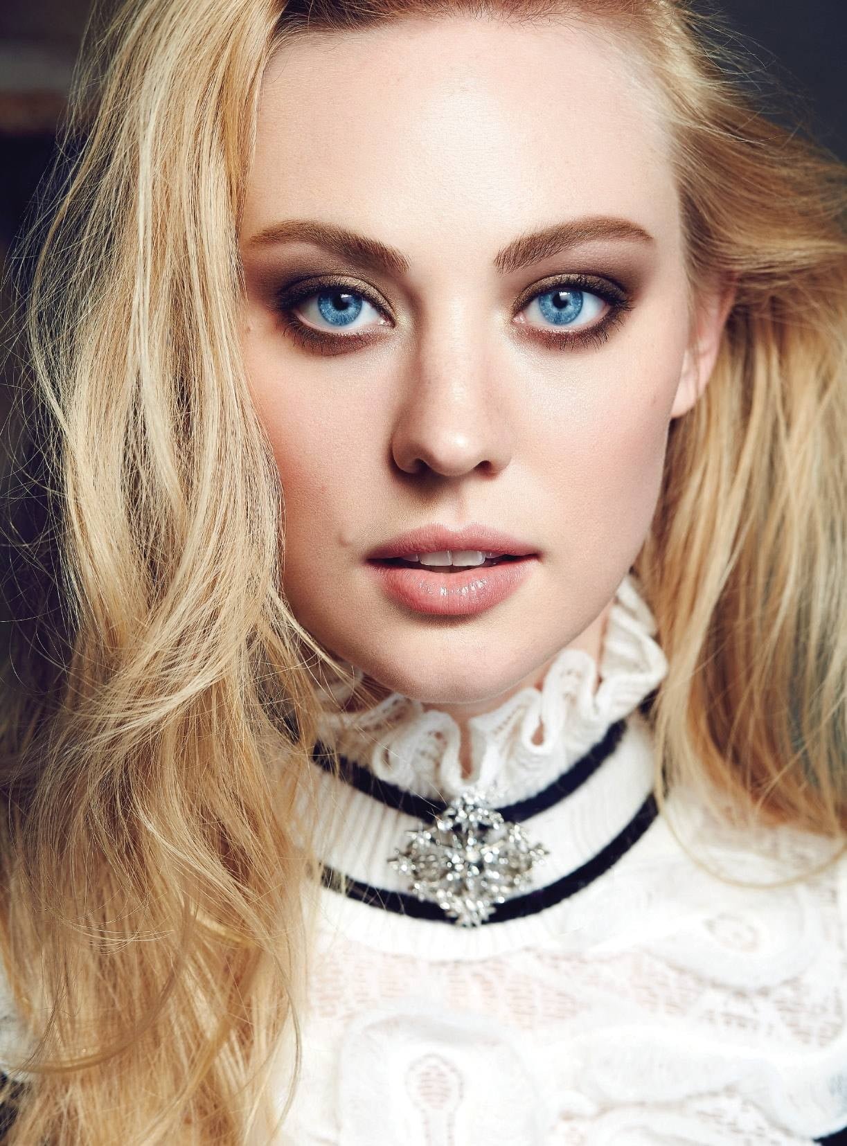 Deborah Ann Woll women closeup actress blue eyes portrait