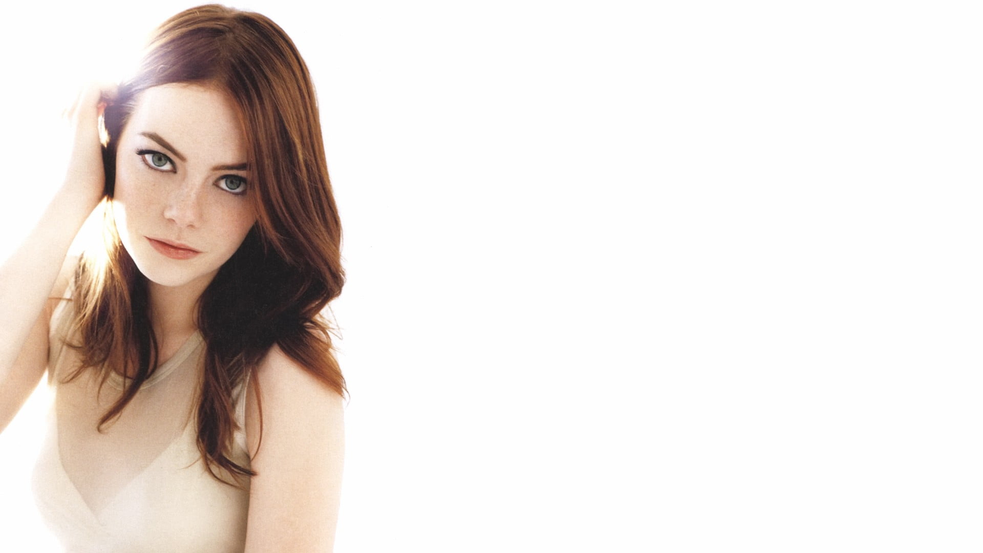 Emma Stone portrait white background face women actress