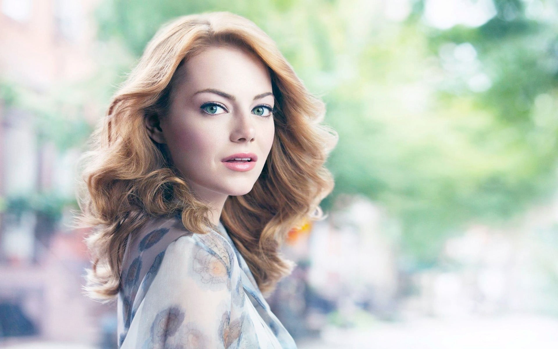 Emma Stone women actress face blue eyes portrait beauty