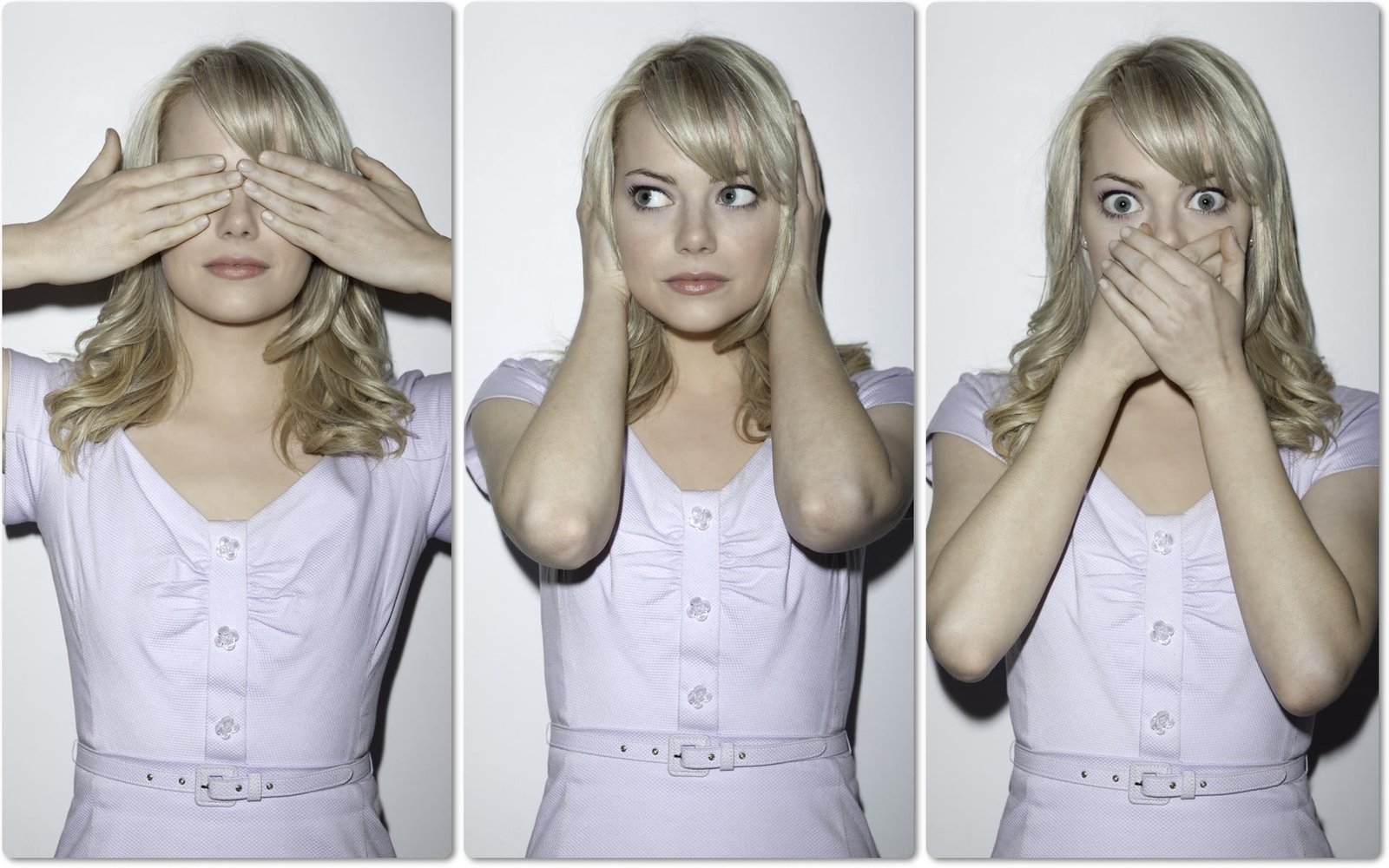 Emma Stone women collage actress celebrity blonde front view