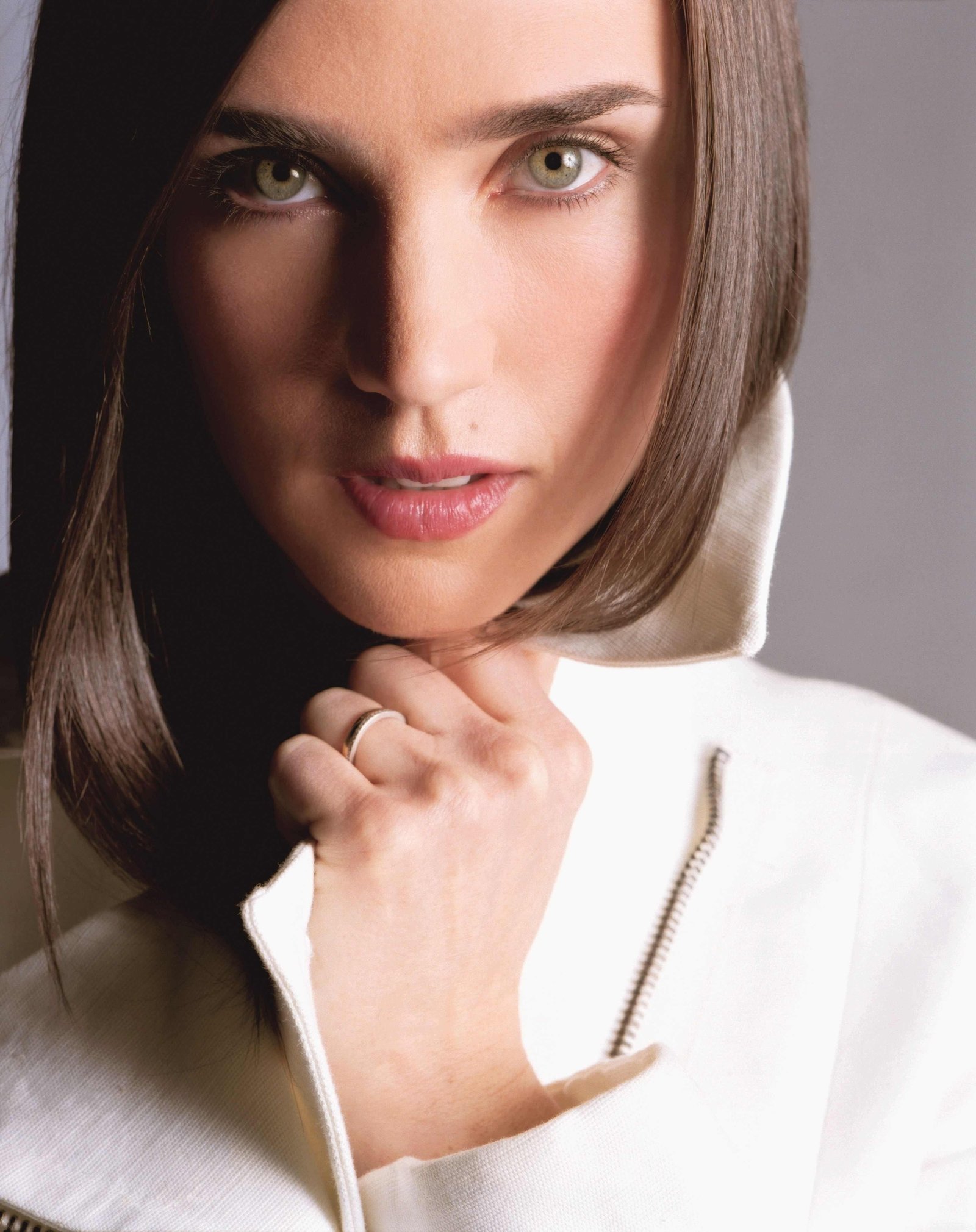 Jennifer Connelly actress brunette green eyes pink lipstick 2k