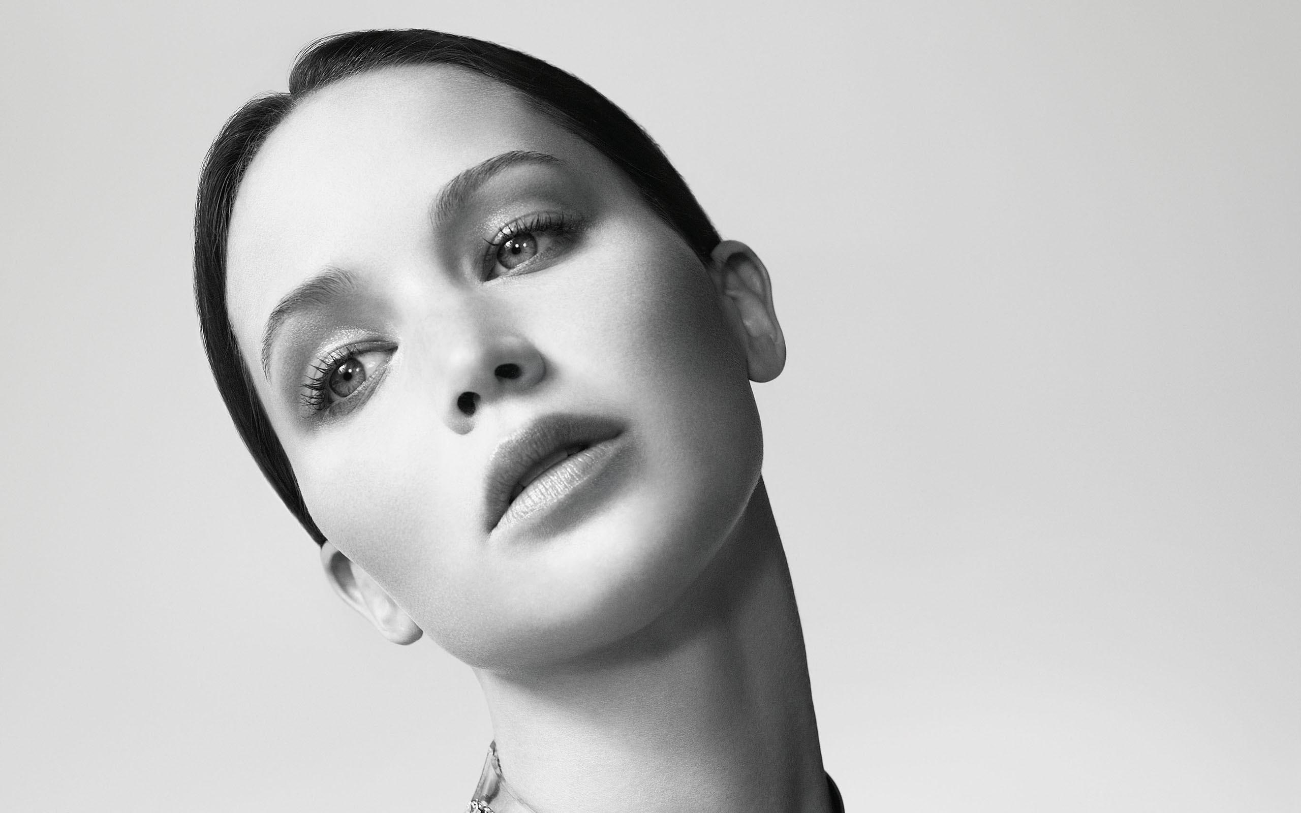 Jennifer Lawrence black and white actresses portraits women 2k