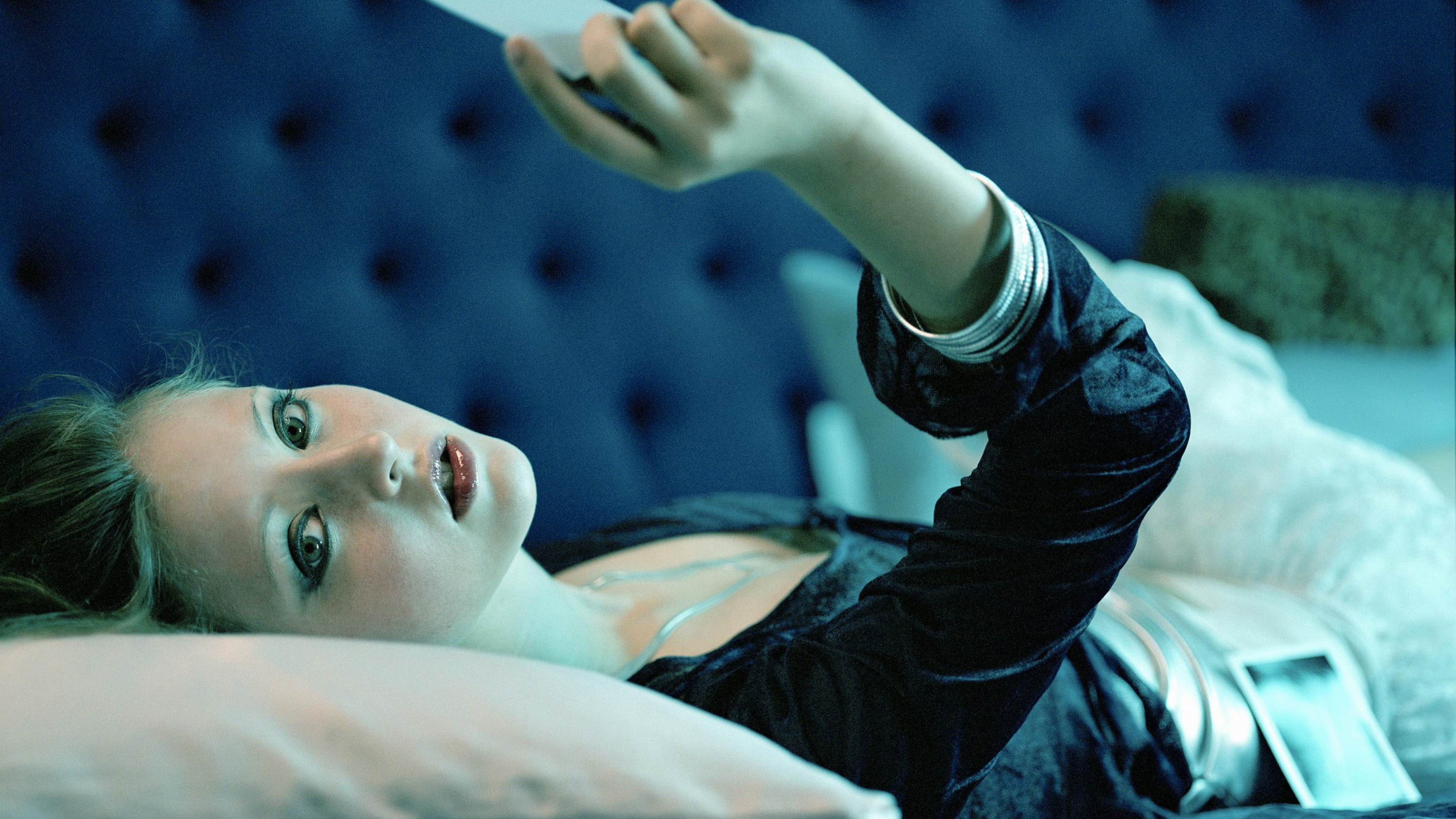 Katharine Isabelle actress women lying down furniture indoors 2k