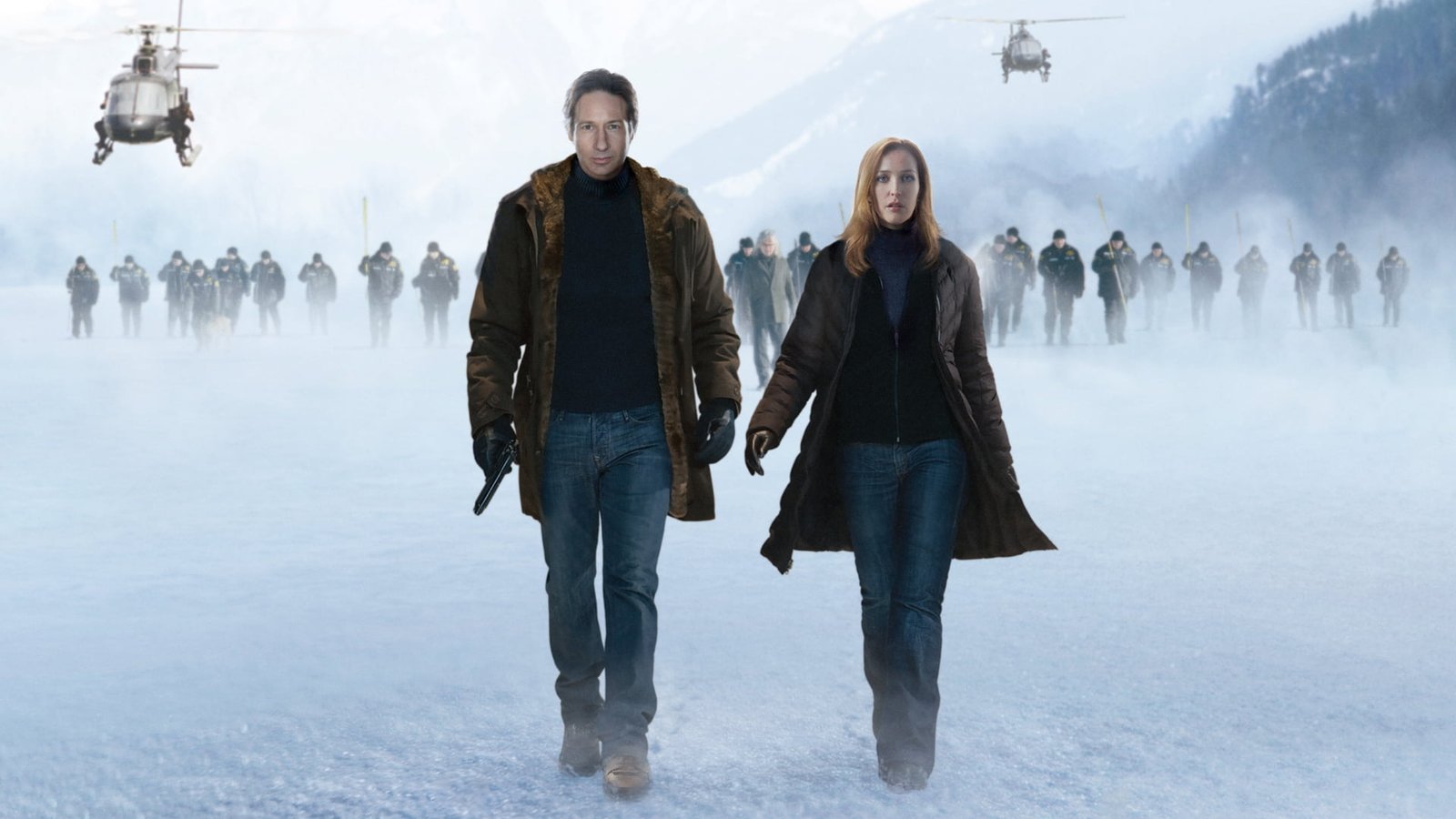 men photography The Files Fox Mulder Dana Scully helicopter
