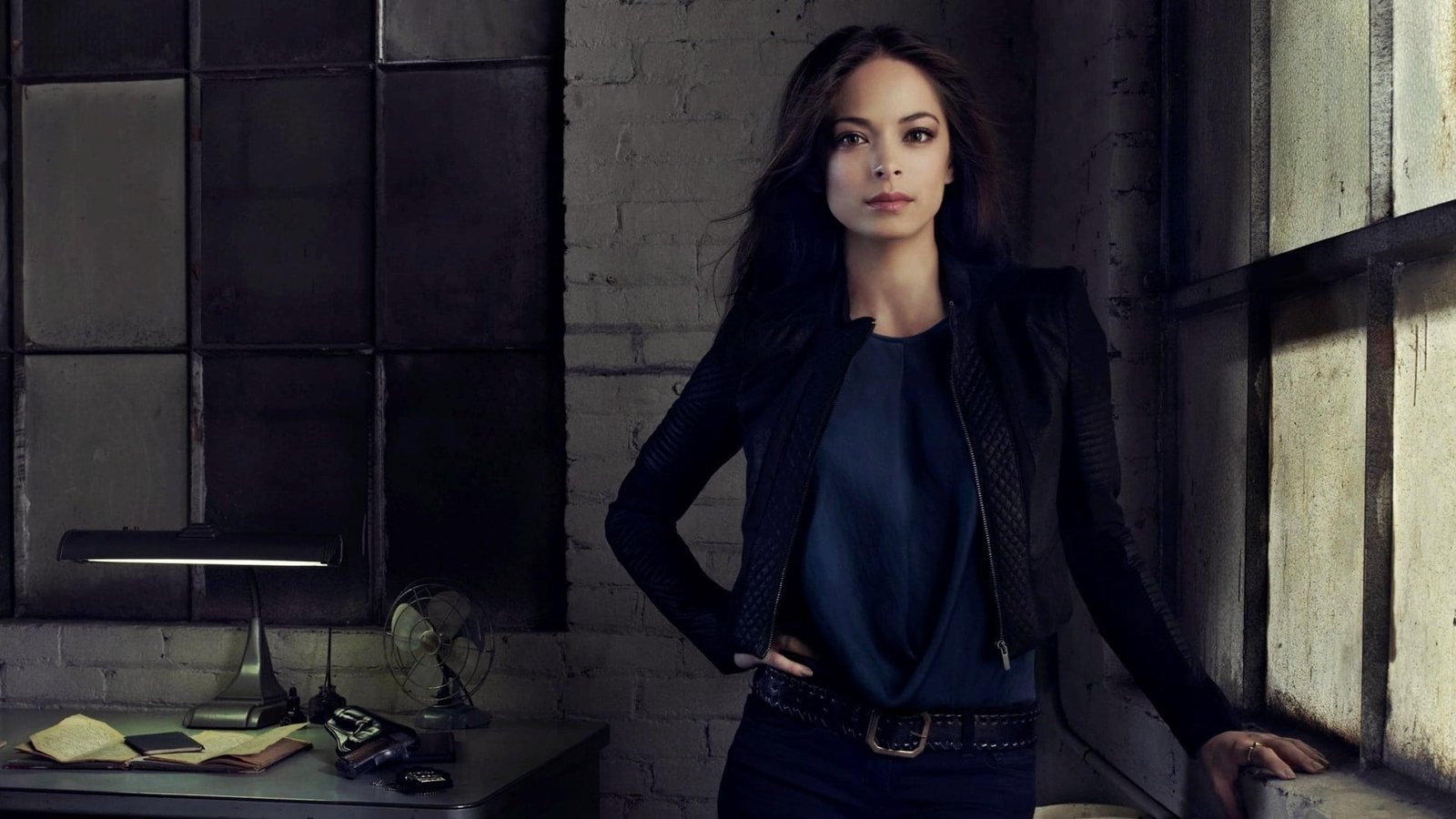 Kristin Kreuk women actress black jackets looking at camera 34