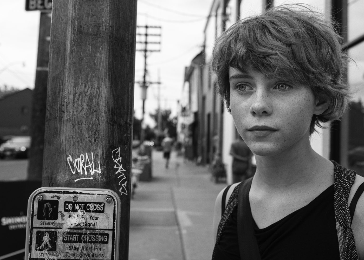 Sophia Lillis monochrome looking away freckles actress