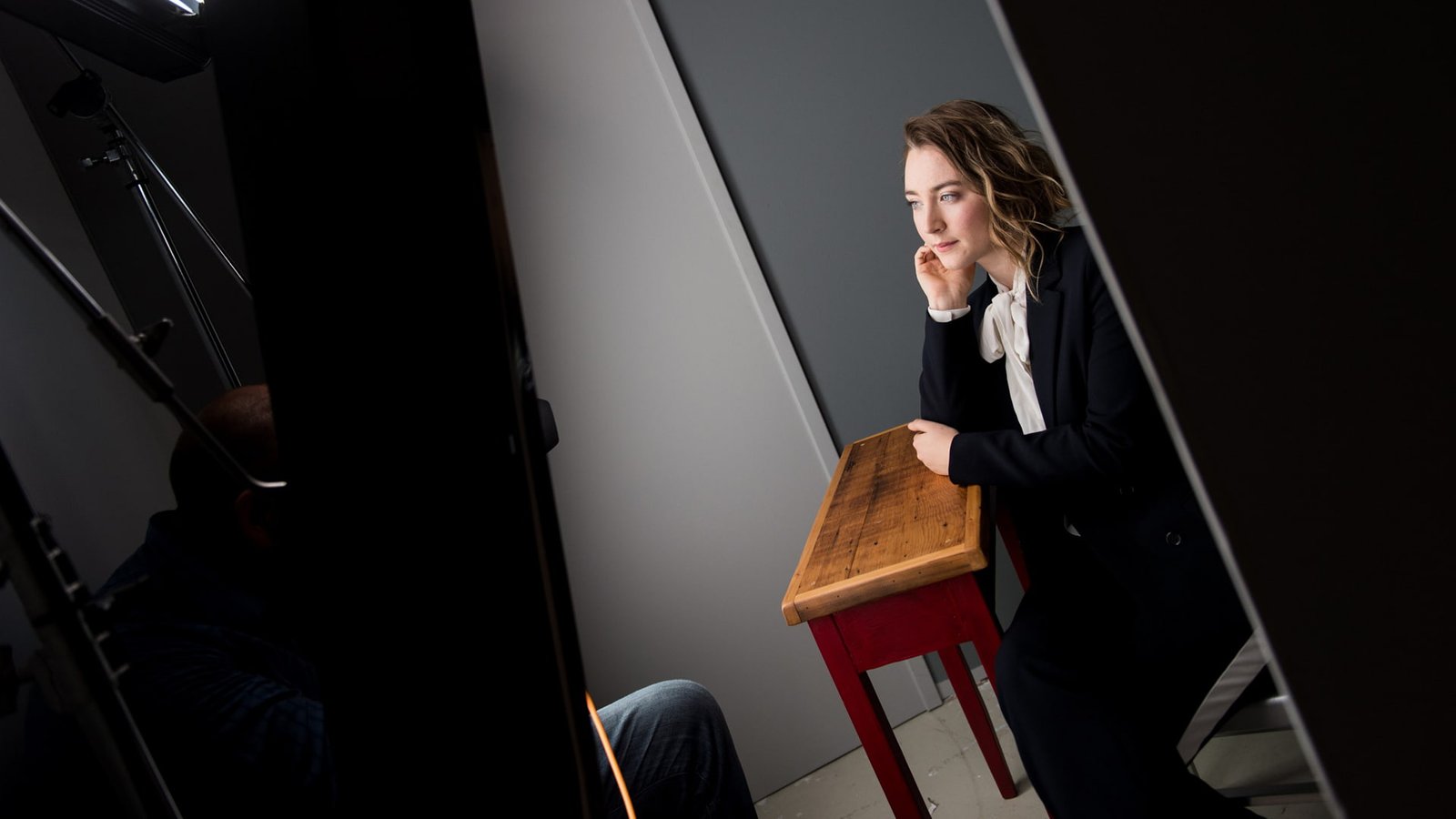 Saoirse Ronan blonde actress one person three quarter length