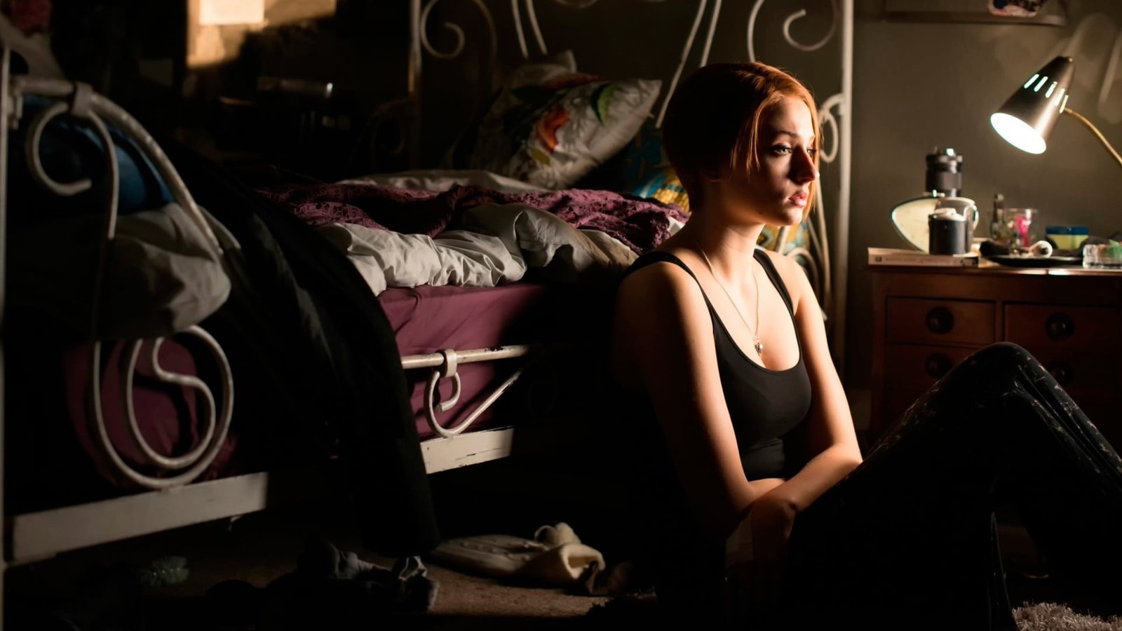 Sophie Turner women actress redhead Another Me indoors