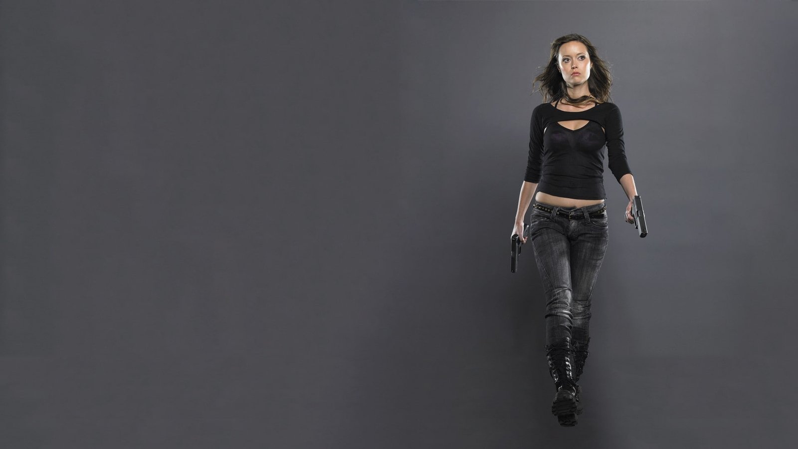 Summer Glau women brunette actress see through blouse jeans 80