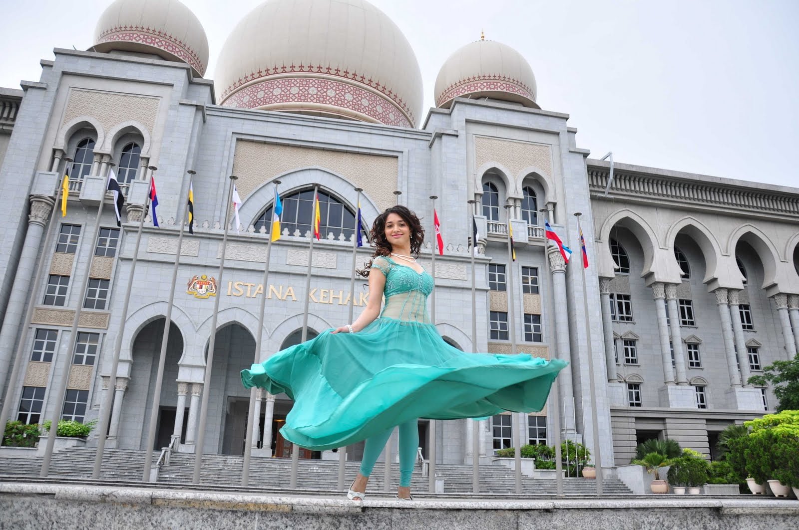 Tamanna Bhatia Beautiful women's teal salwar kameez dress Bollywood Celebrities