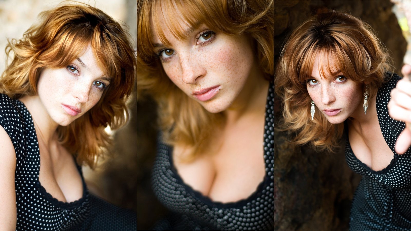 women collage Vica Kerekes actress redhead cleavage young adult 2k