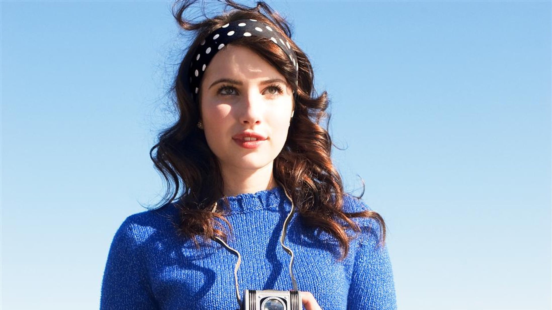 women Emma Roberts brunette actress celebrity headband