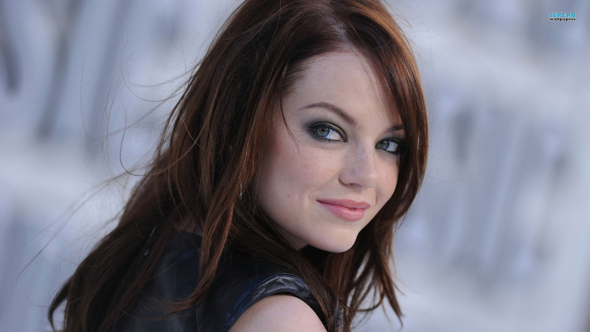 women Emma Stone redhead smiling looking at viewer actress