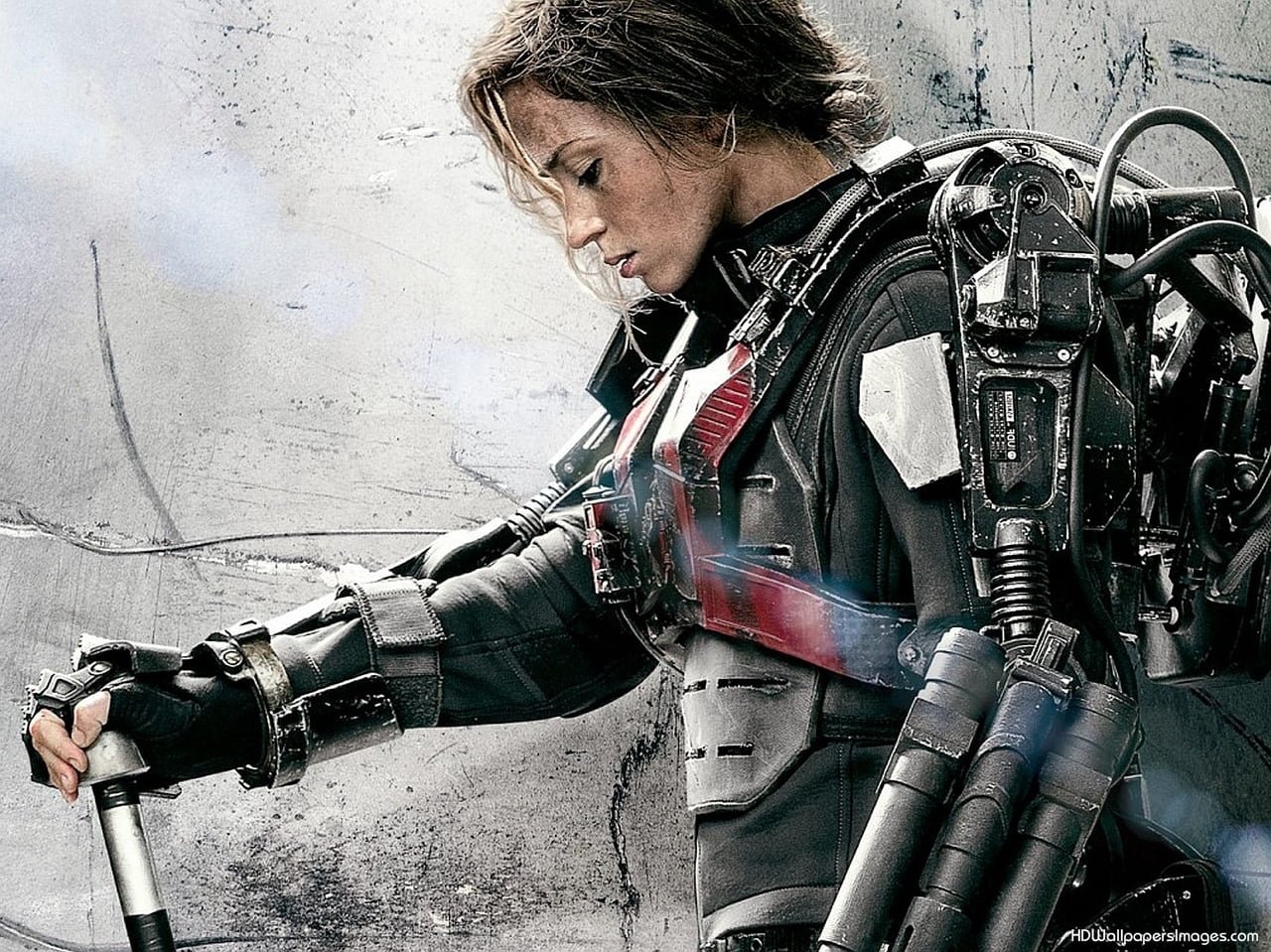 women's black long sleeved suit Tomb Raider poster Edge of Tomorrow