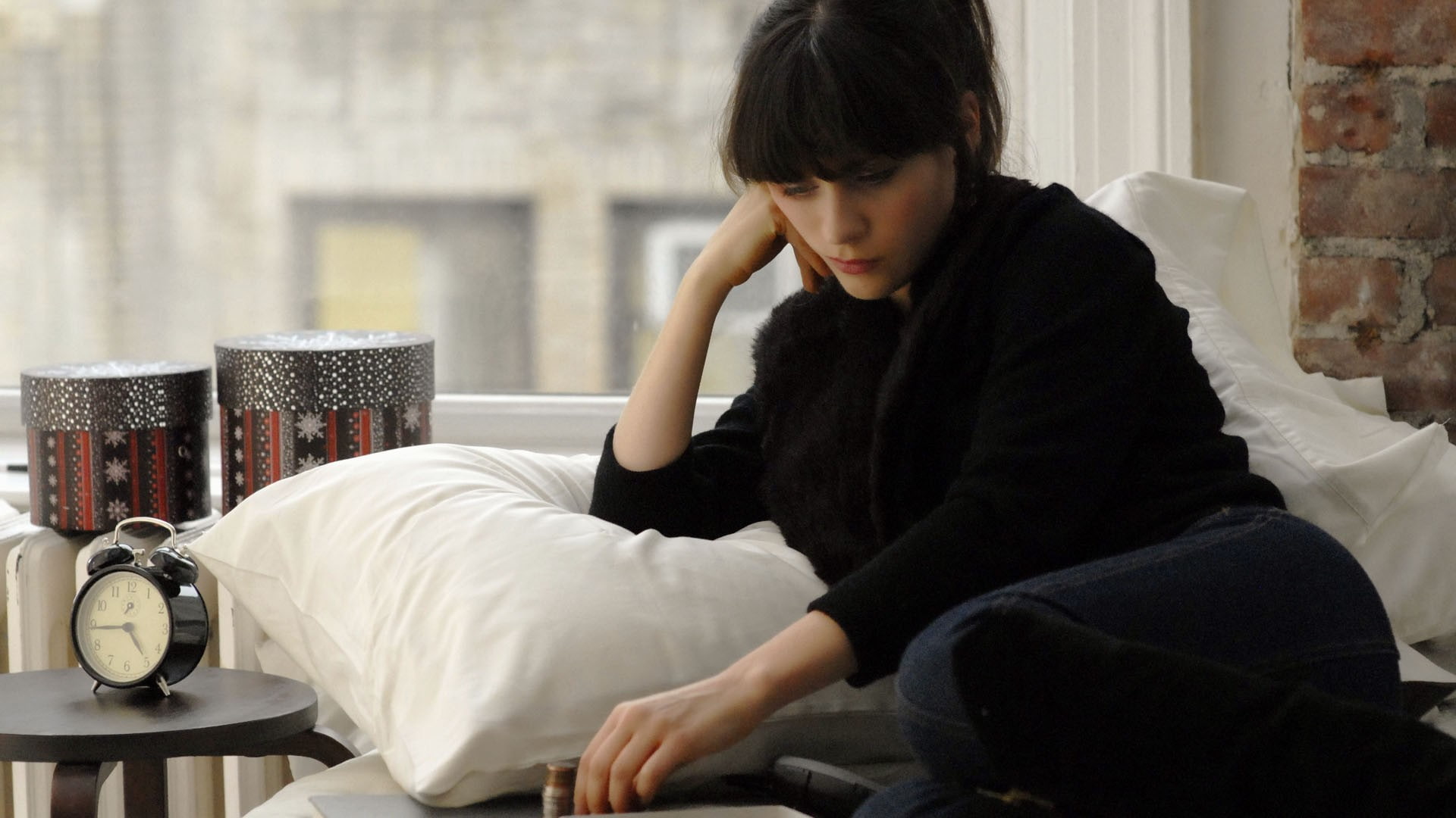 Zooey Deschanel women window actress celebrity one person