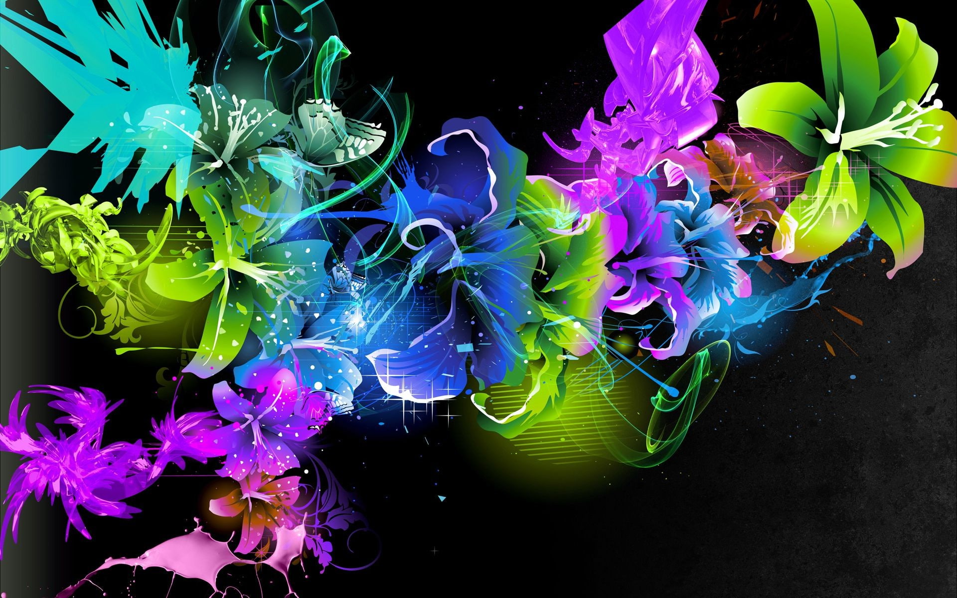 abstract desktop flower 2k