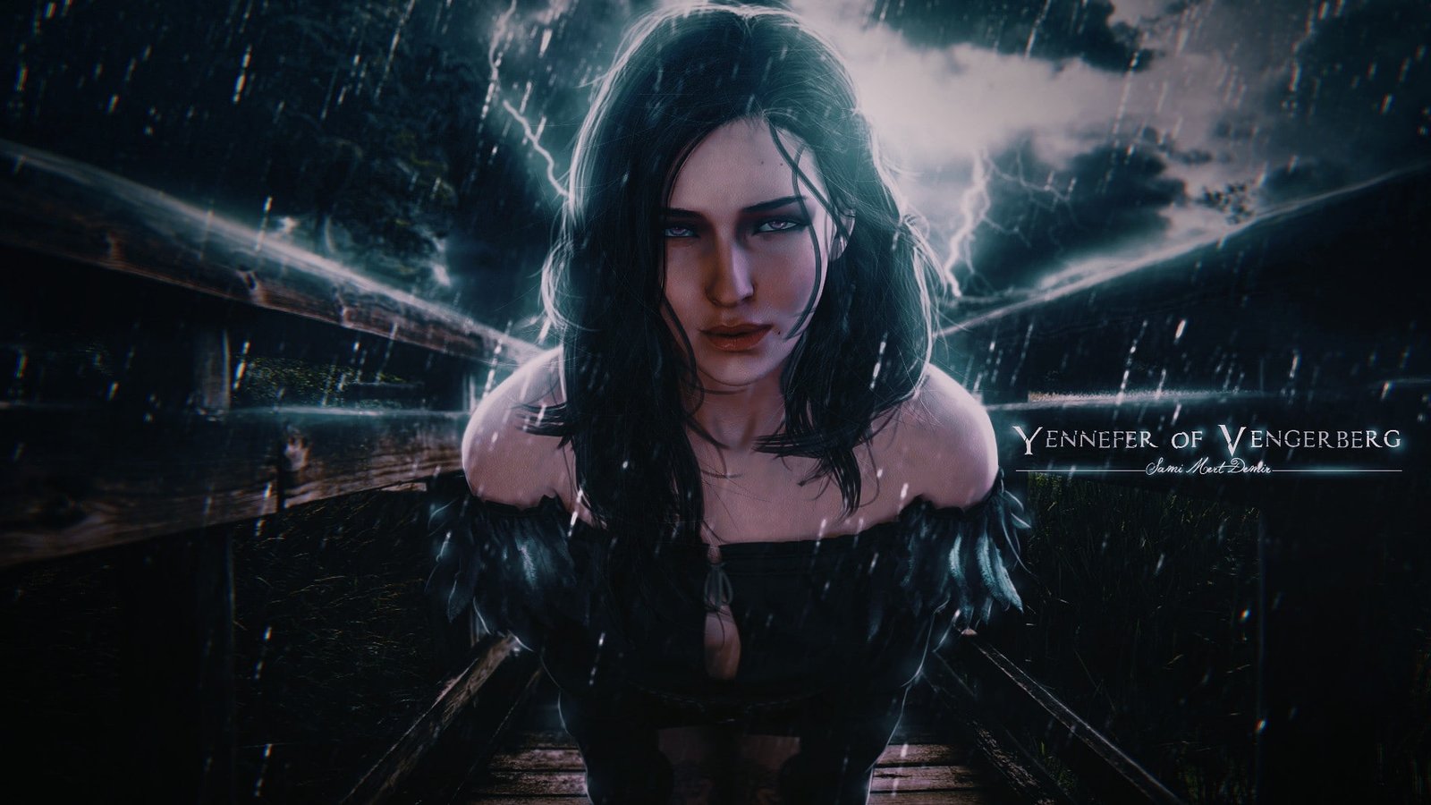 px Fantasy girl Lightning Photo Manipulation rain The Witcher 3 Wild Hunt vid Cars Ford HD Art 2k