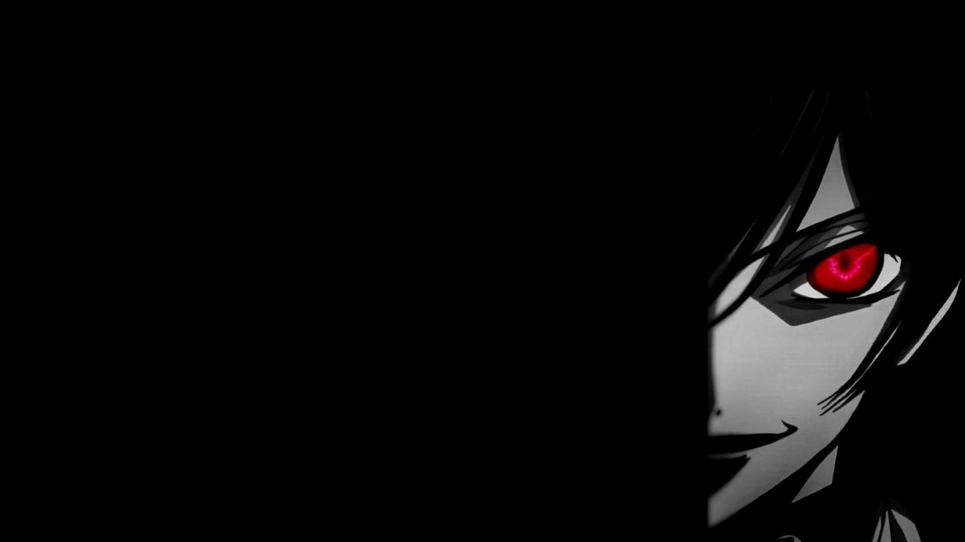 red eyed anime character on black background Code Geass Lamperouge Lelouch 2k