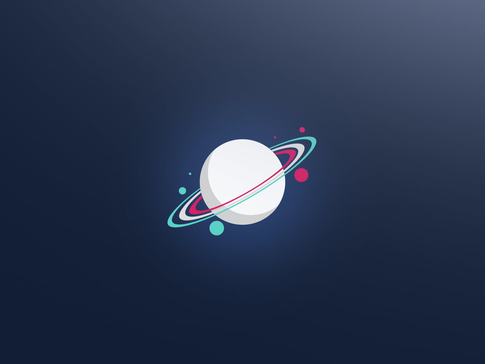 Saturn icon minimalism planet blue bright simple background 2k