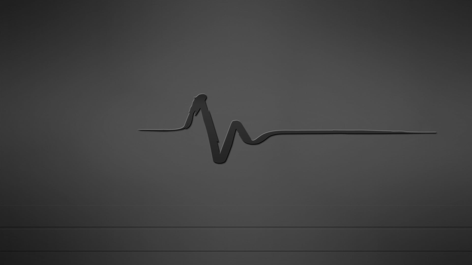 gray heart beat wallpaper minimalism simple background monochrome 2k