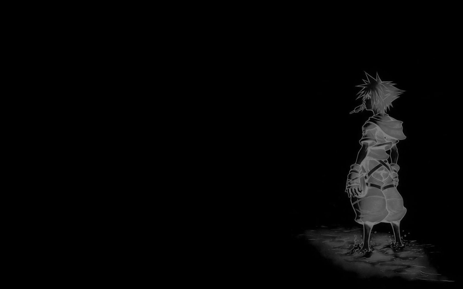 silhouette of male anime character wallpaper Kingdom Hearts 2k