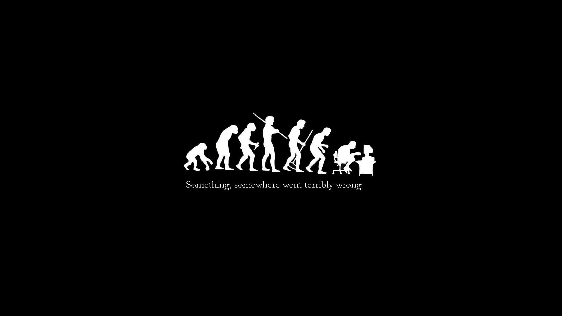 human evolution wallpaper dark minimalism digital art monochrome 2k