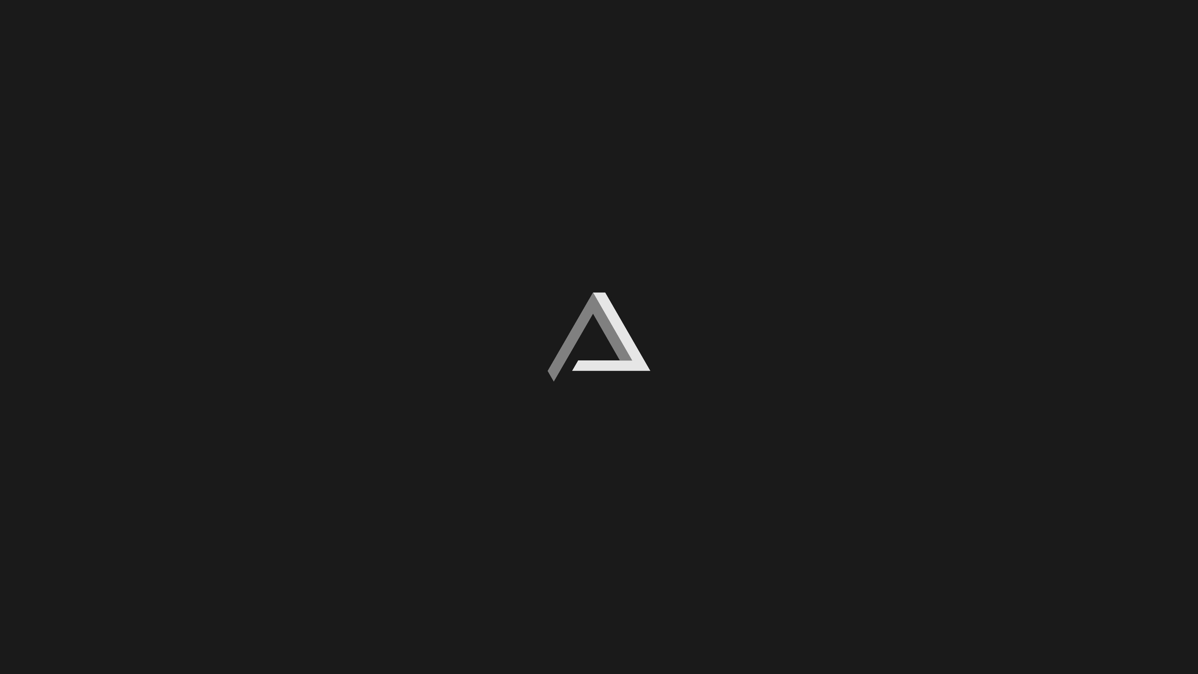 gray triangle logo geometry minimalism Penrose digital art 2k 4k