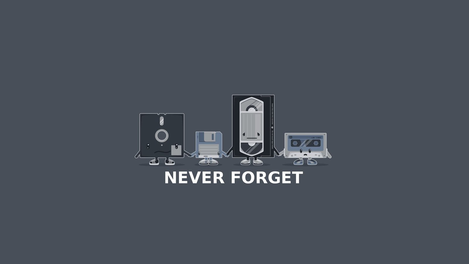 grey background with never forget text overlay 2k