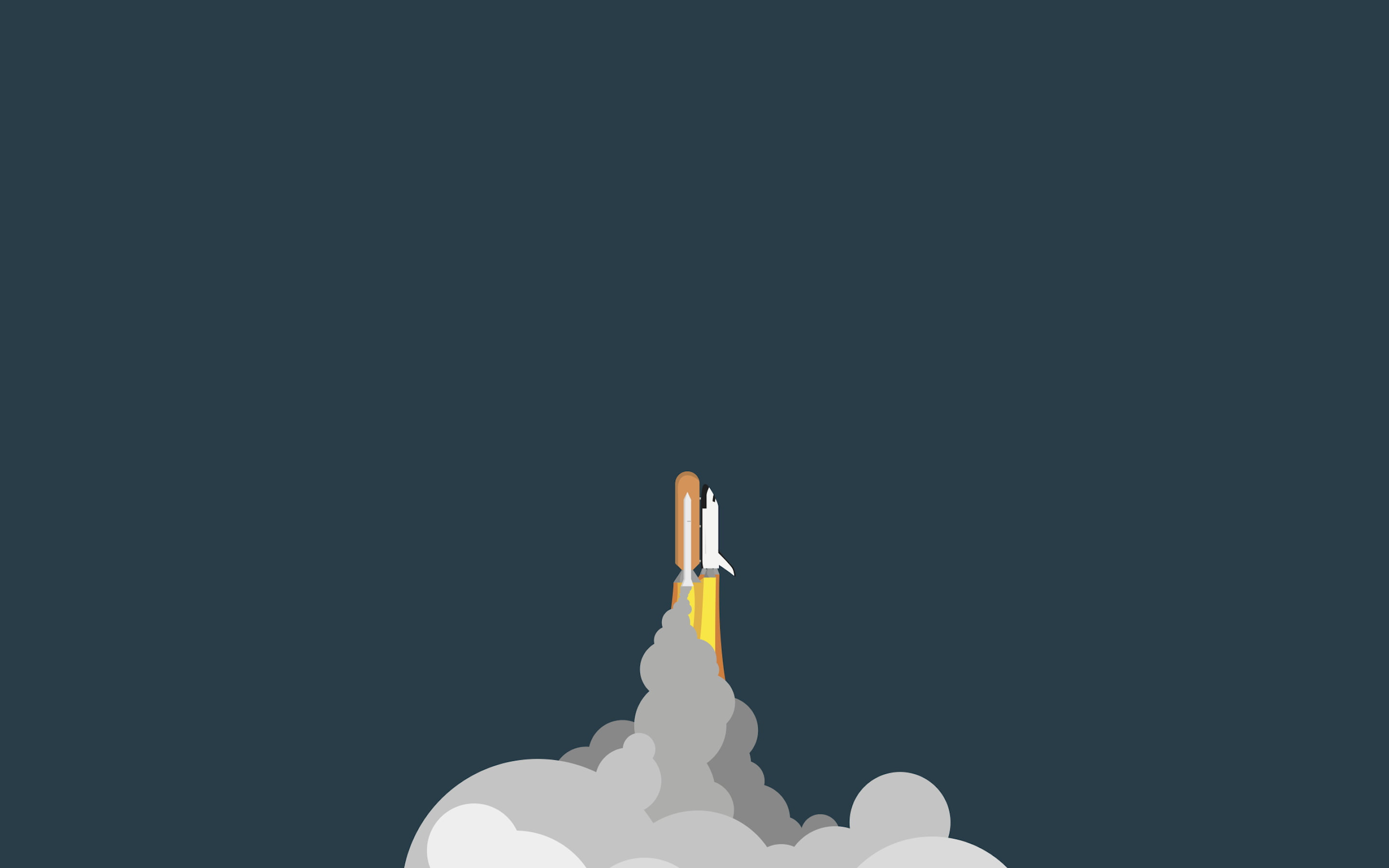 white space shuttle rocket spaceship minimalism artwork art 2k